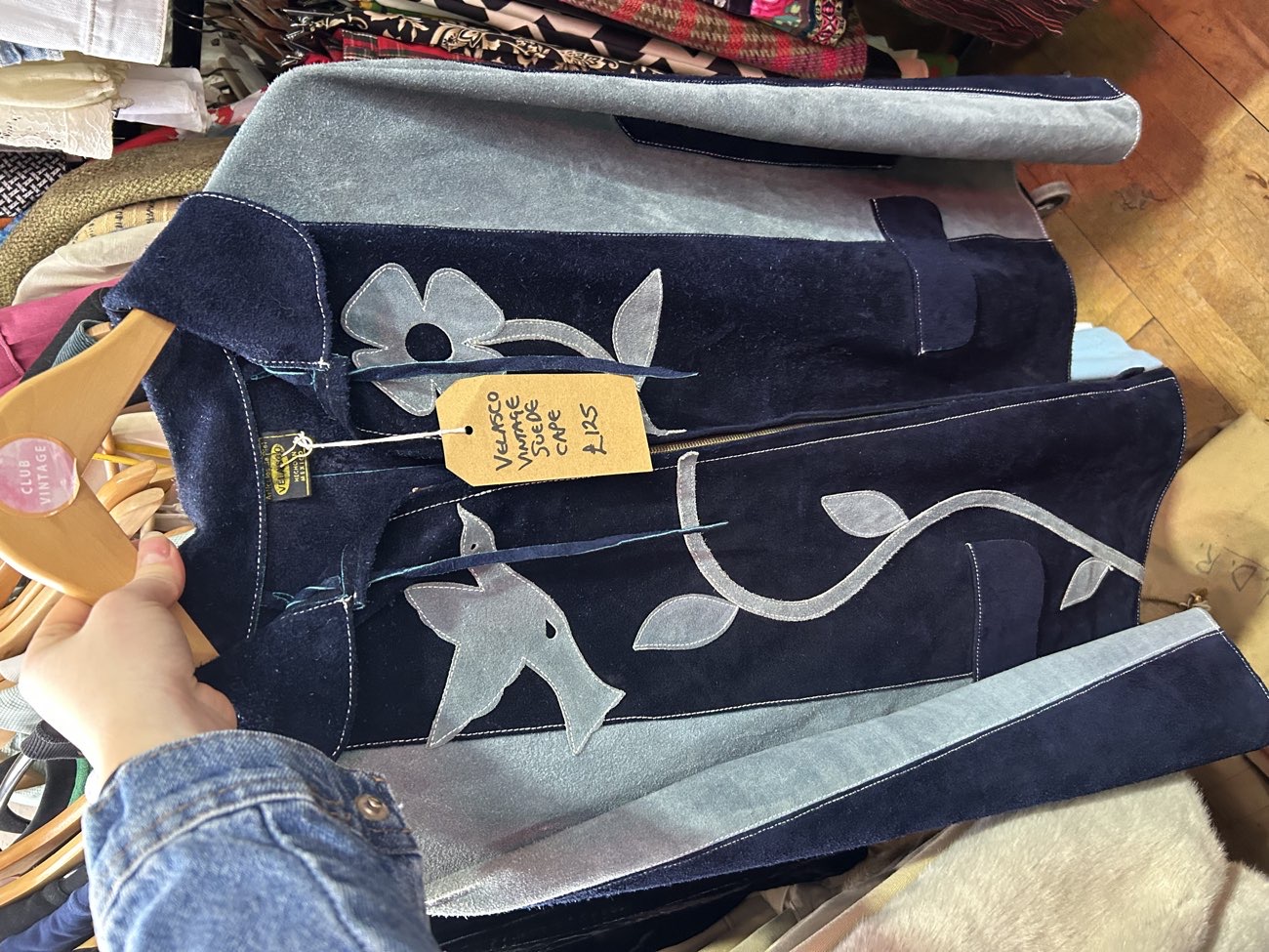 Velasco suède cape bought at St Gregory’s Antiques & Collectables for £100.00