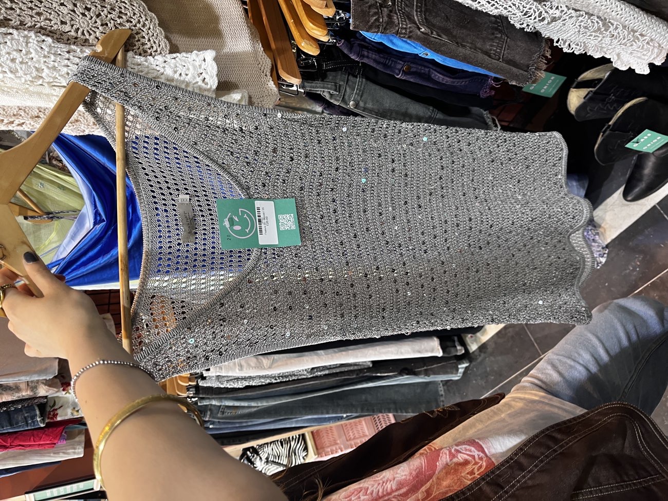 Sheer sequin Cover Up/vest bought at Glass Onion for £20.00