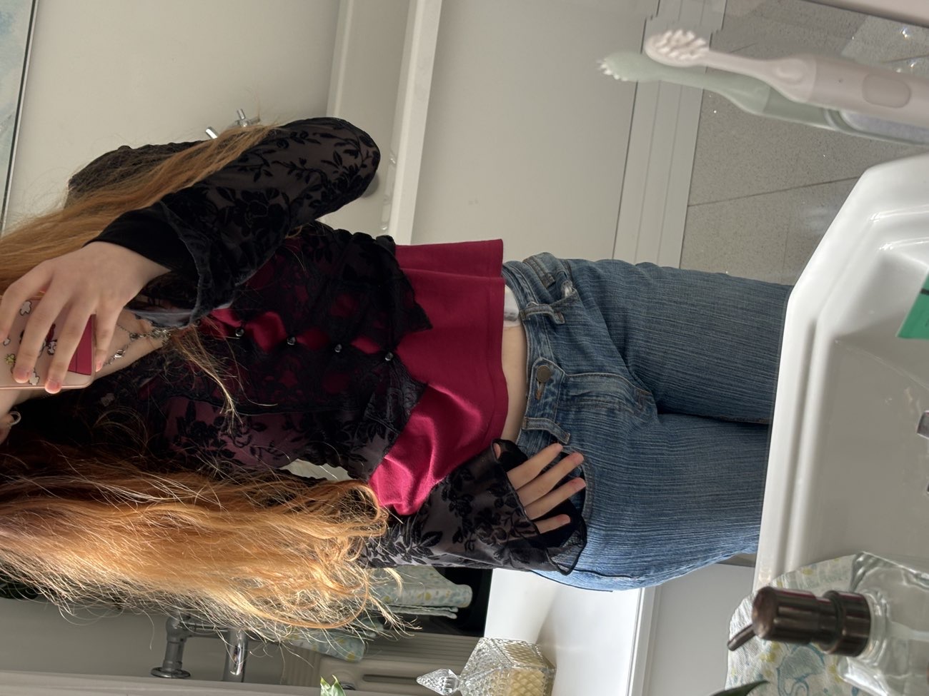black lace cardigan (with velvet!) product bought at British Heart Foundation for £4.00