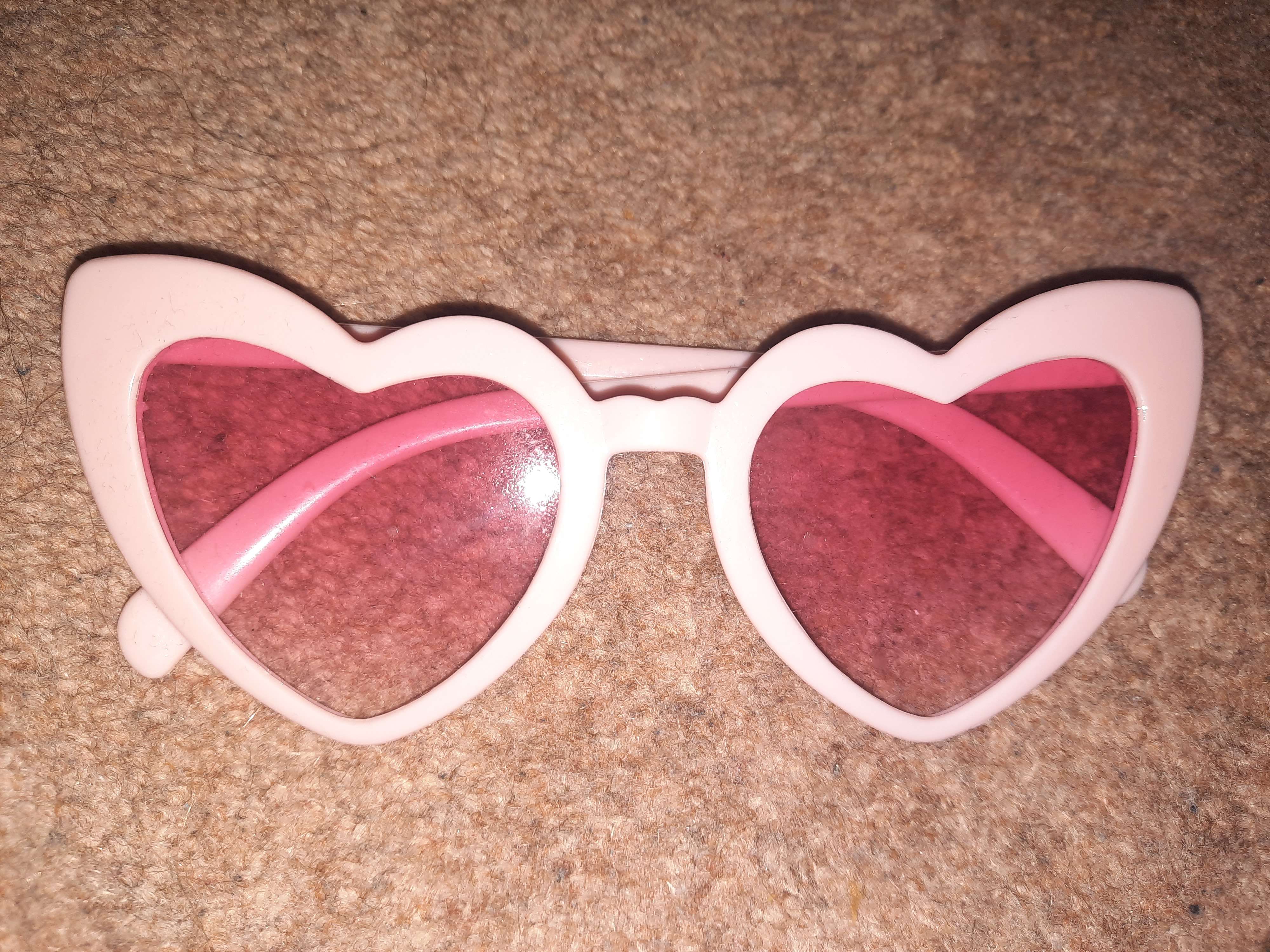 Vintage heart shaped sunglasses bought at The Big Smoke Vintage Clothing for €20.00