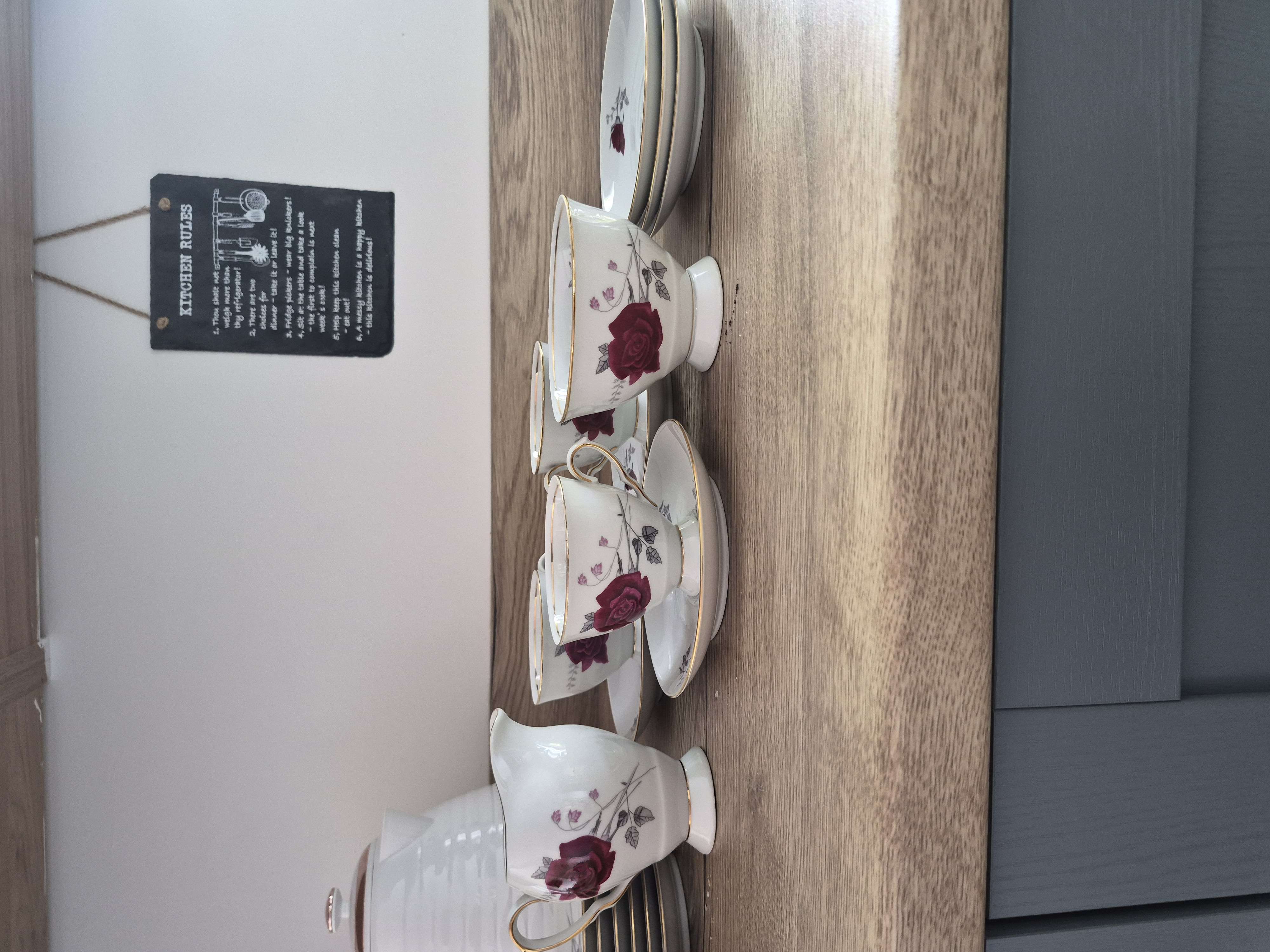Matching Rose Tea set bought at British Heart Foundation for £12.00