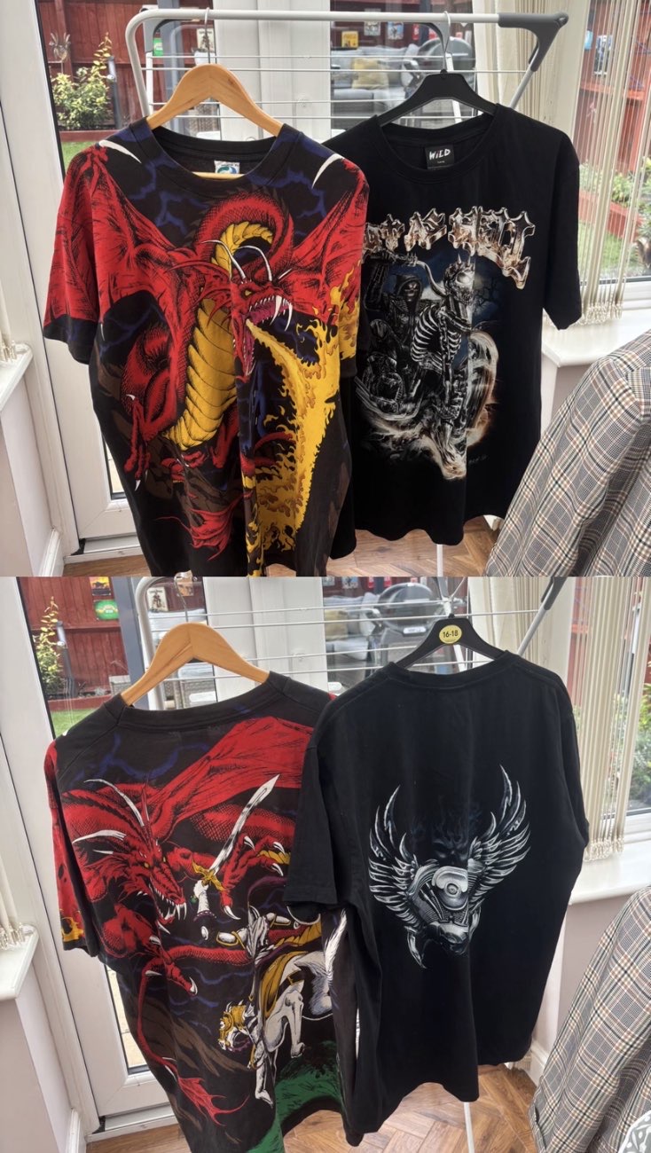 2x Liquid Blue 2x Wild Vintage Shirts bought at Primrose Hospice Shop for £16.00