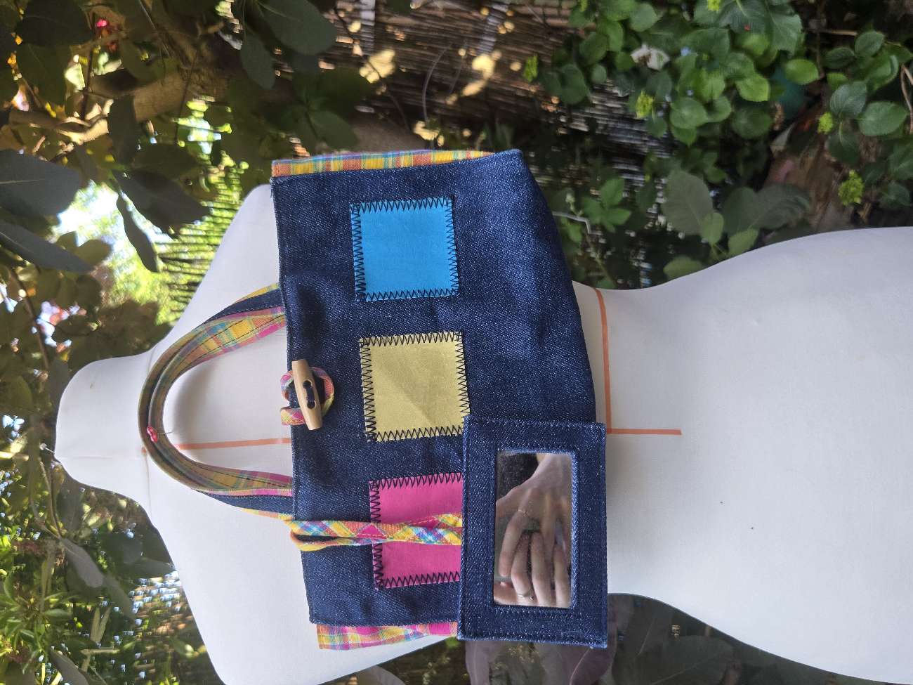 Cute M&S denim minj bag with mirror bought at North London Hospice - North Finchley Shop for £1.00