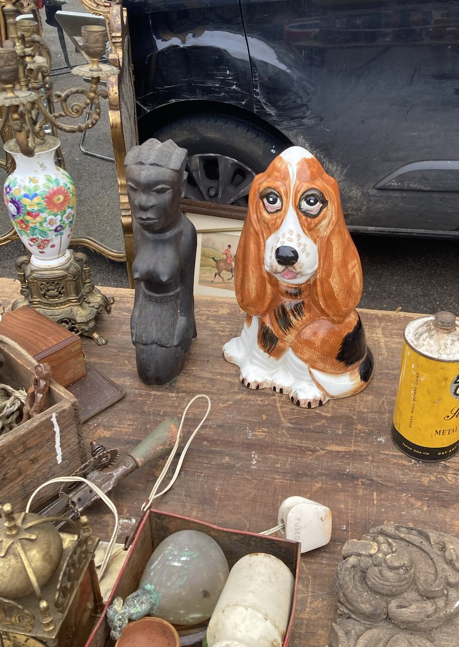 Cute dog statue bought at London Car Boot - Princess May School