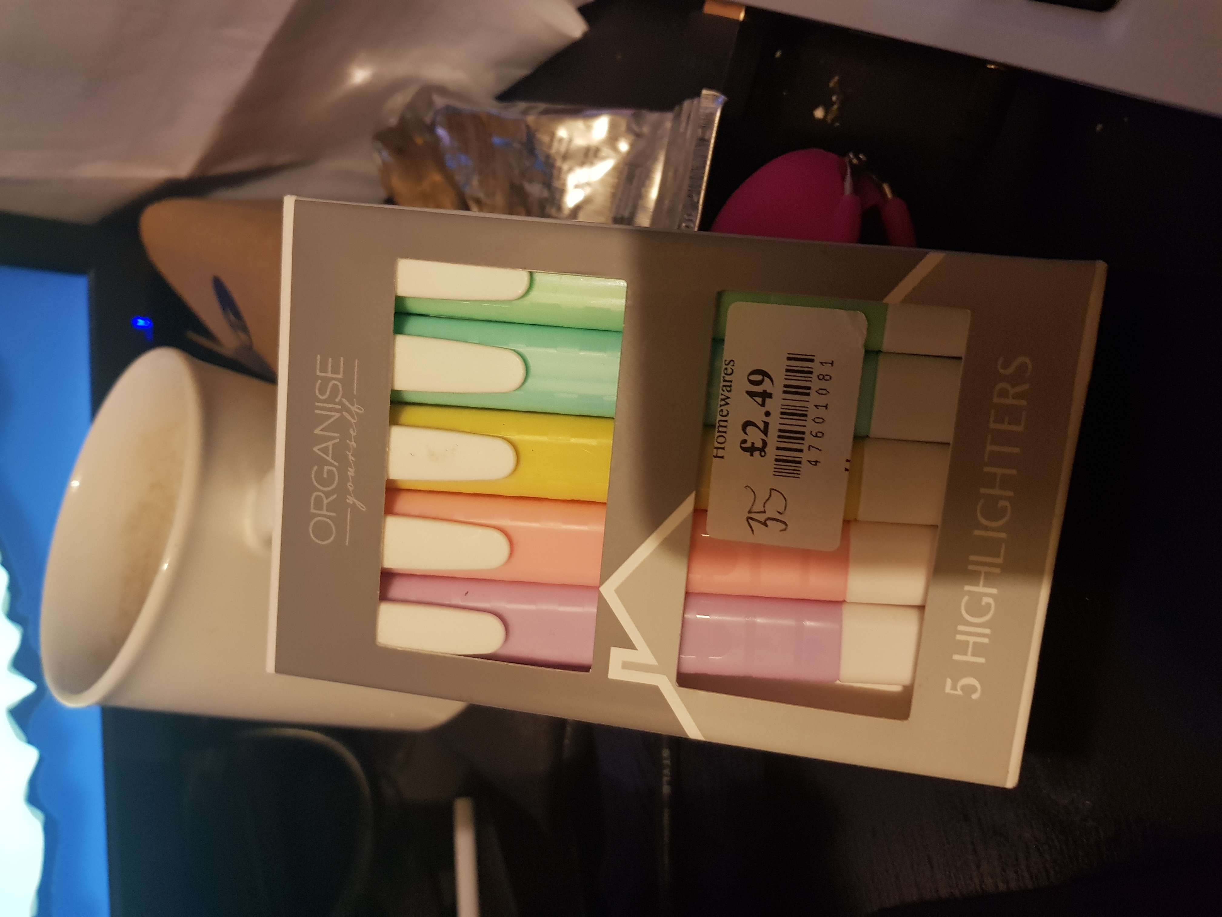 highlighters bought at Oxfam Shop for Β£2.49