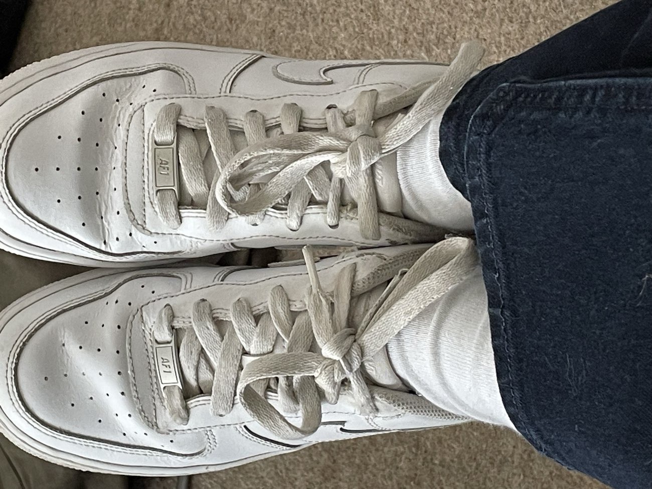 White nike AF1s bought at Barnardo's for £5.00