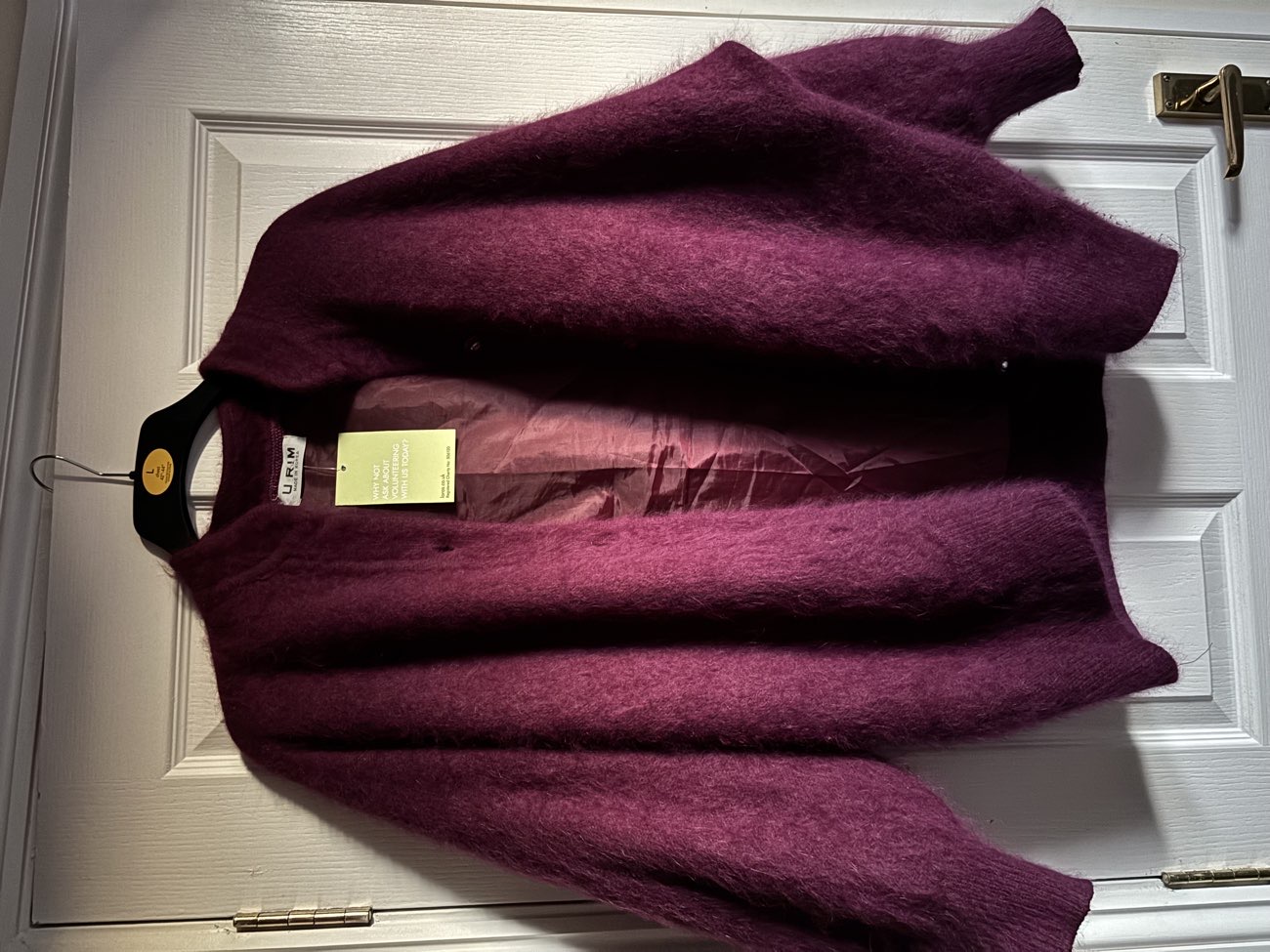 Purple Mohair Cardigan bought at Loros for £15.00