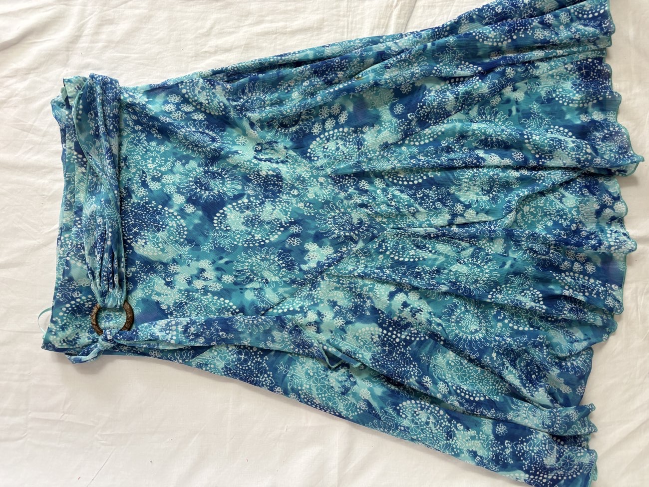 Per Una blue paisley skirt bought at Cancer Research UK for £5.00