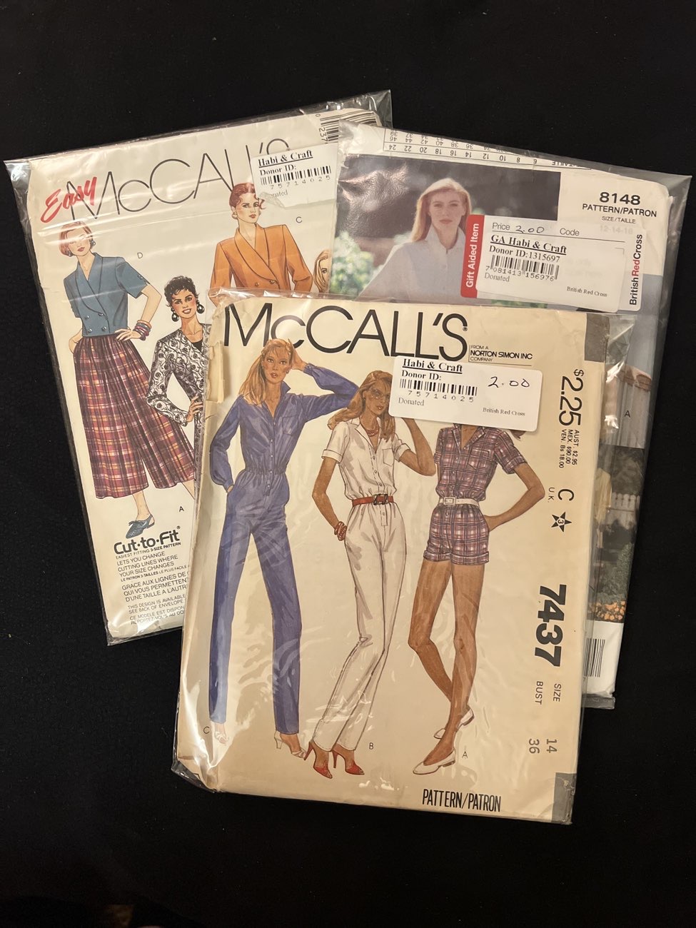 80s/90s cutting patterns bought at British Red Cross for Β£6.00