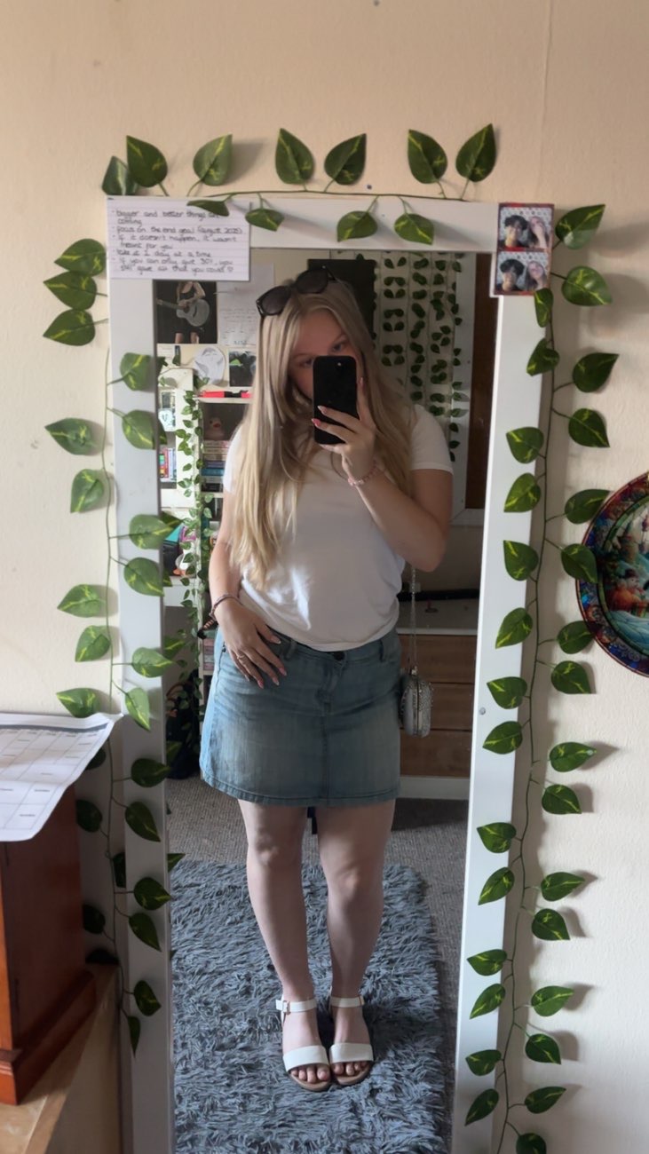 denim skirt bought at Marie Curie for £6.00