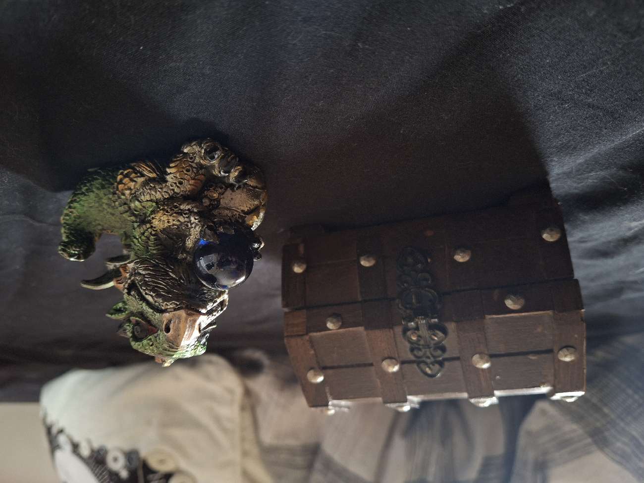 ☆ treasure chest jewelery box + cute fantasy dragon (i <3 fantasy) product bought at Age UK Charity Shop for £4.00