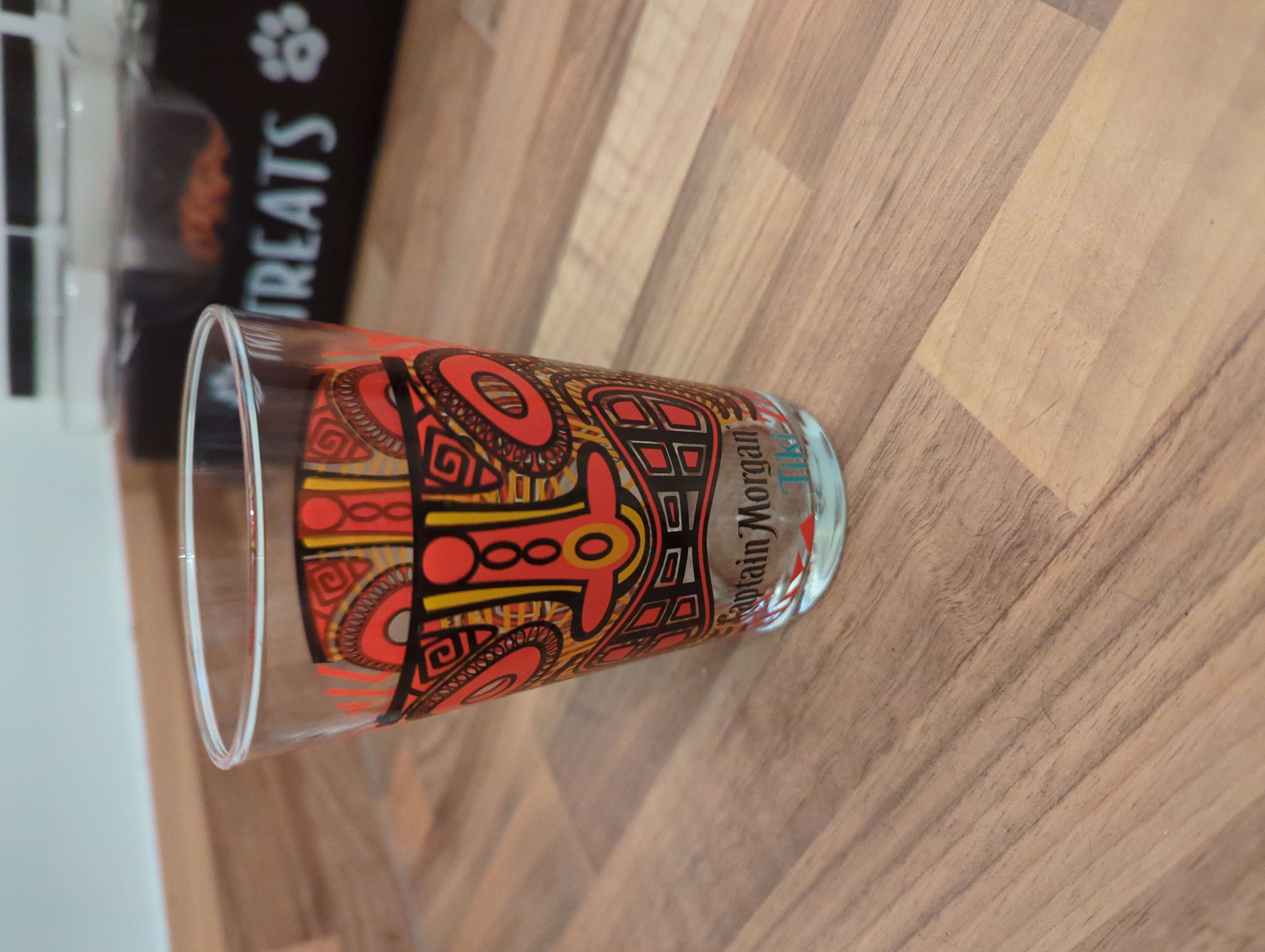 Captain Morgan Tiki Glass bought at St. Luke's for £1.00
