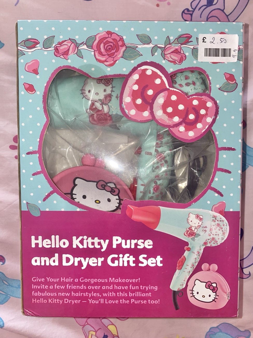Hello Kitty hairdryer (with exclusive purse!) product bought at St Leonard's Hospice Shop for £2.50