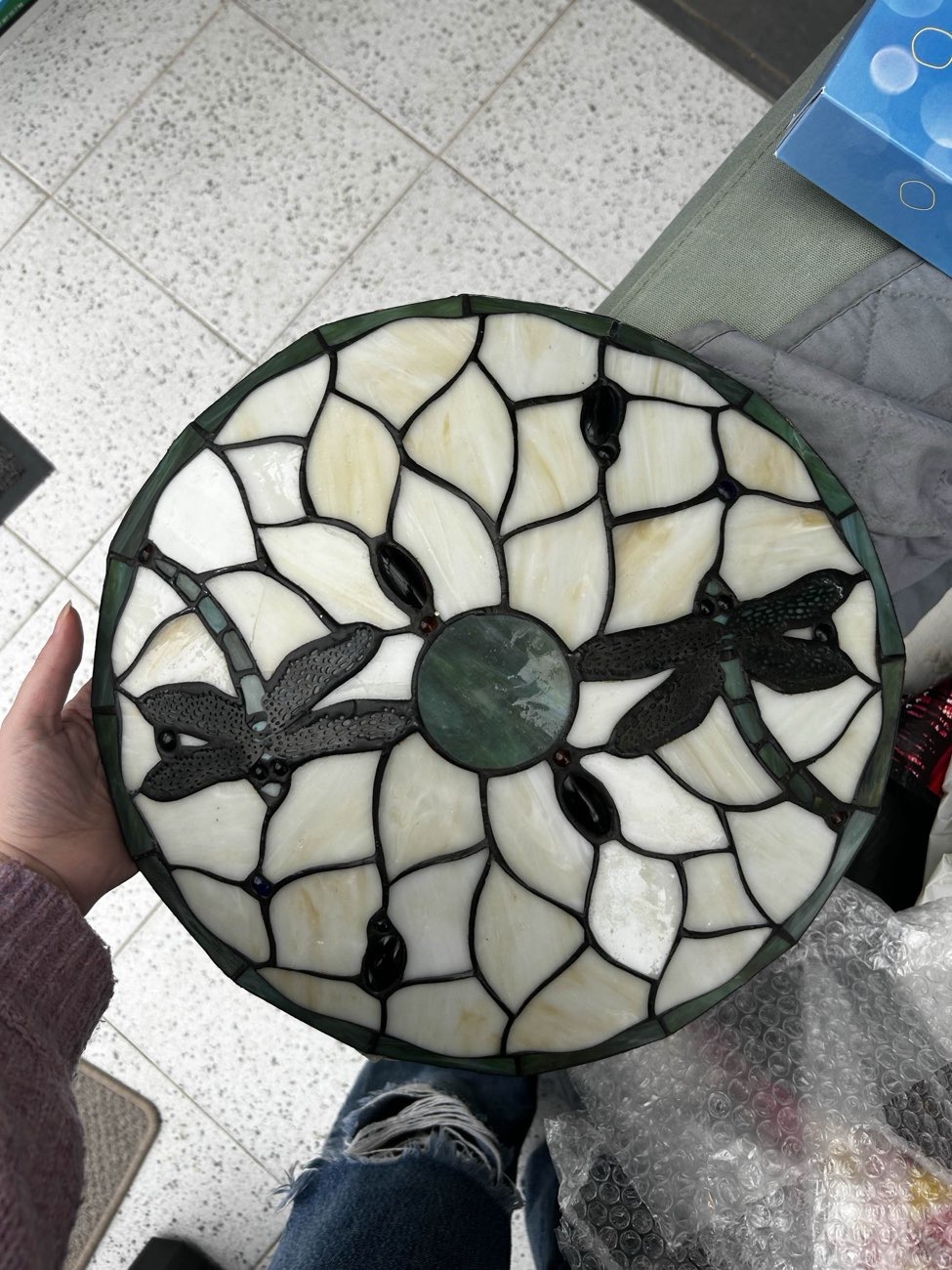 Stained Glass Tiffany Style Lampshade product bought at Age UK Charity Shop for £15.00