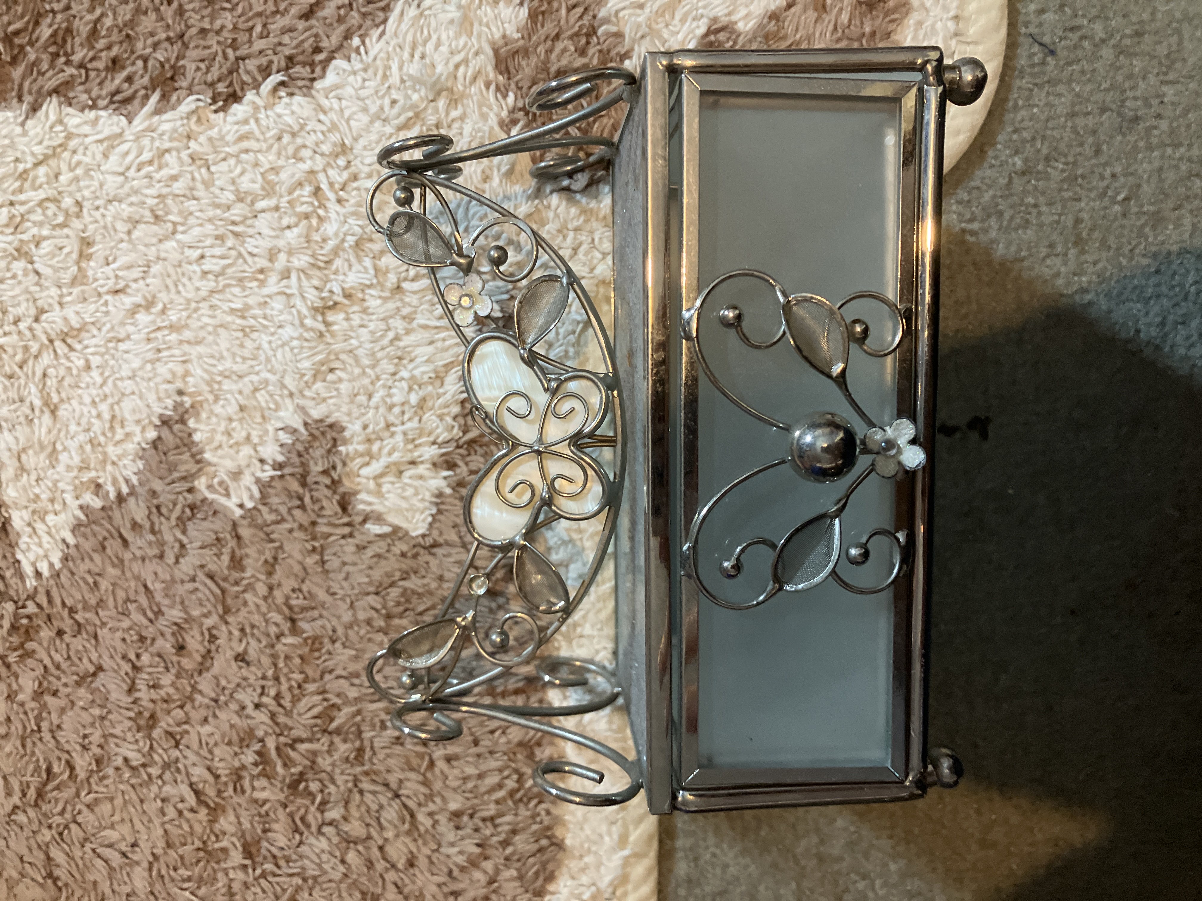 Butterfly jewellery box bought at Galston Charity Shop for £1.50