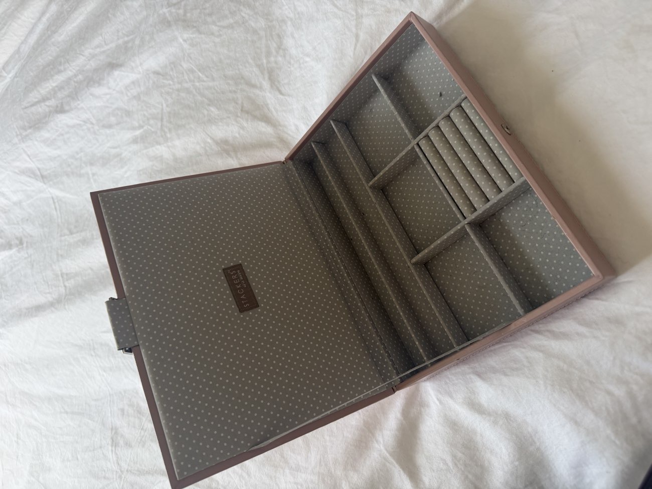 Pink Jewellery box bought at Shop from Crisis - Islington for £12.00