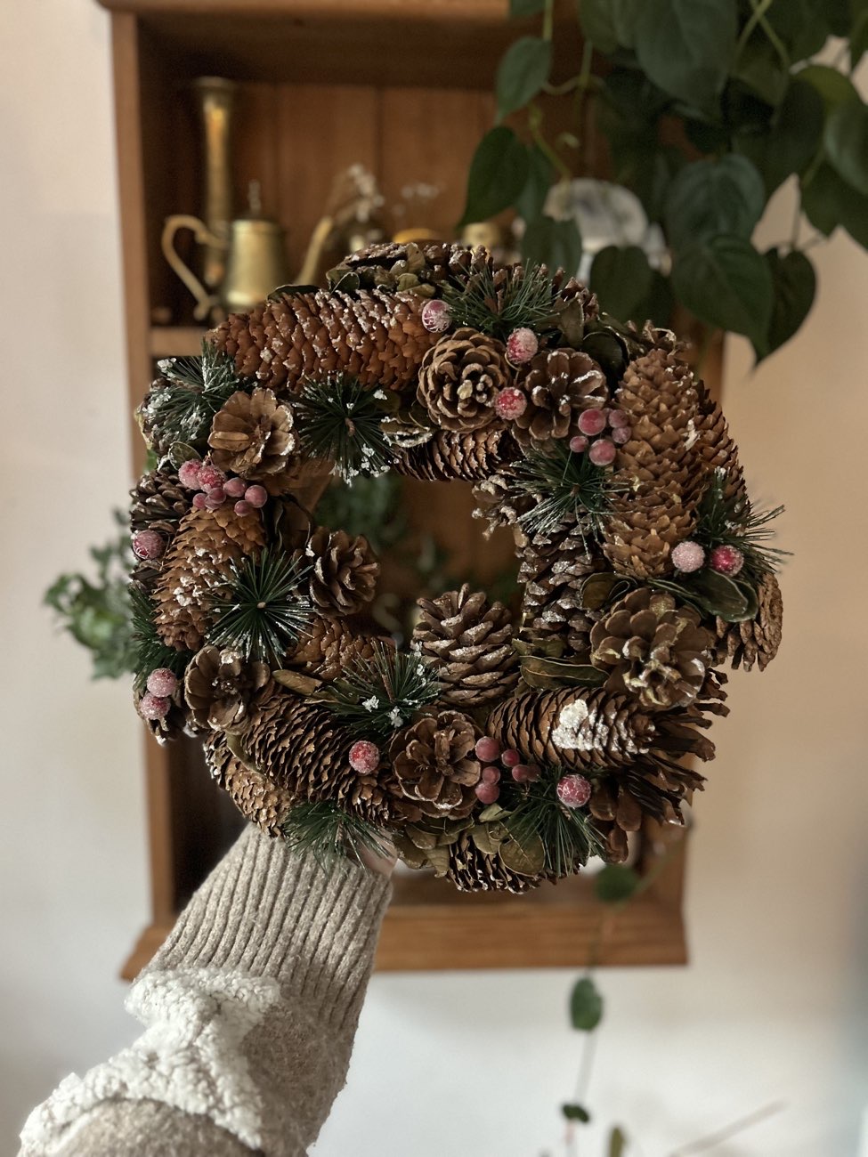 Christmas wreath bought at Sue Ryder for £2.95