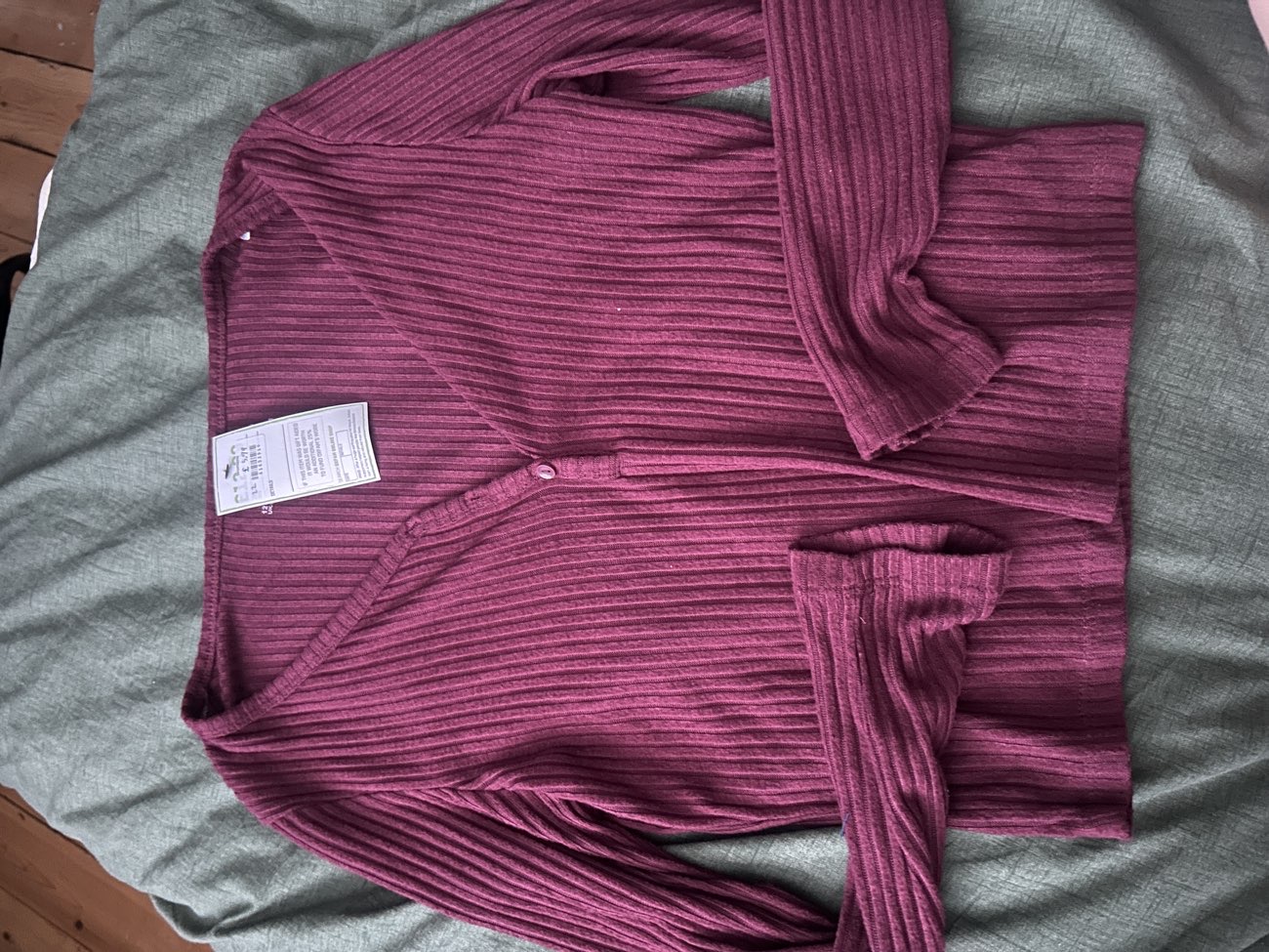 maroon long sleeved henley top bought at Oxfam Shop for £3.99