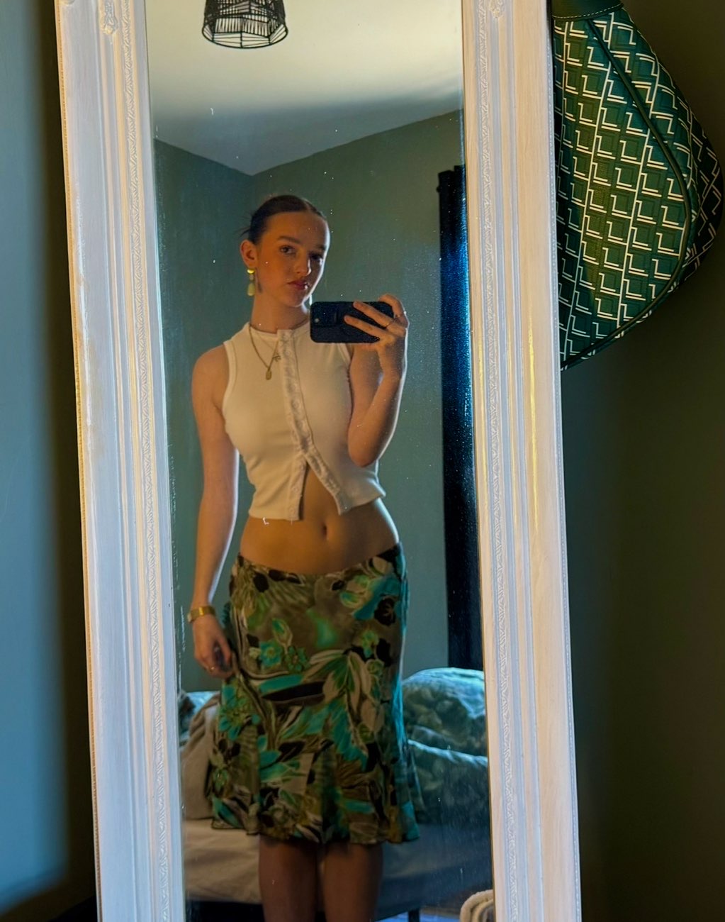 Floral skirt product bought at Thrift Shop