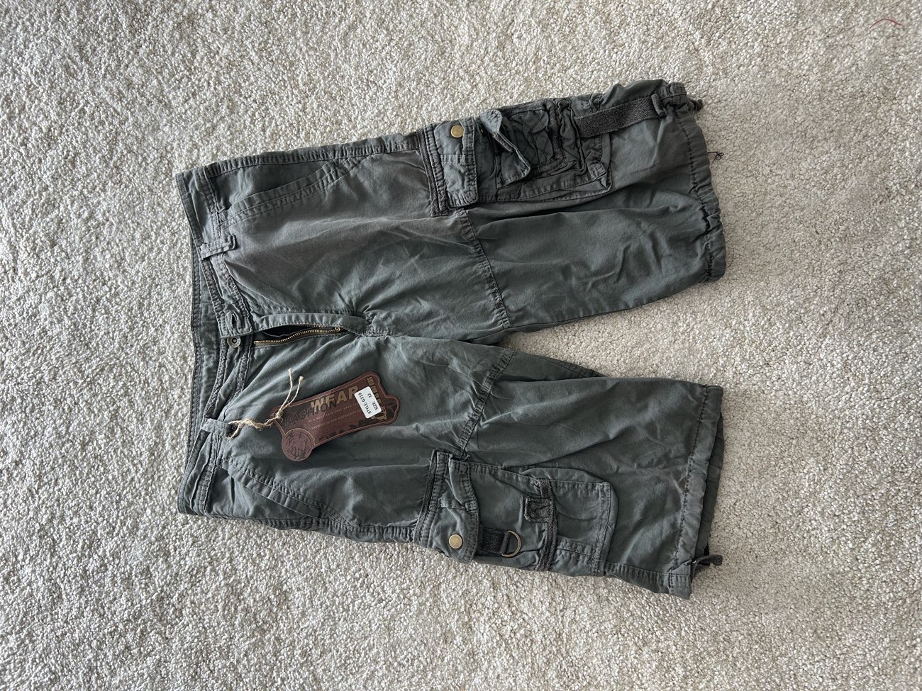 cargo shorts bought at Barnado’s for £5.00