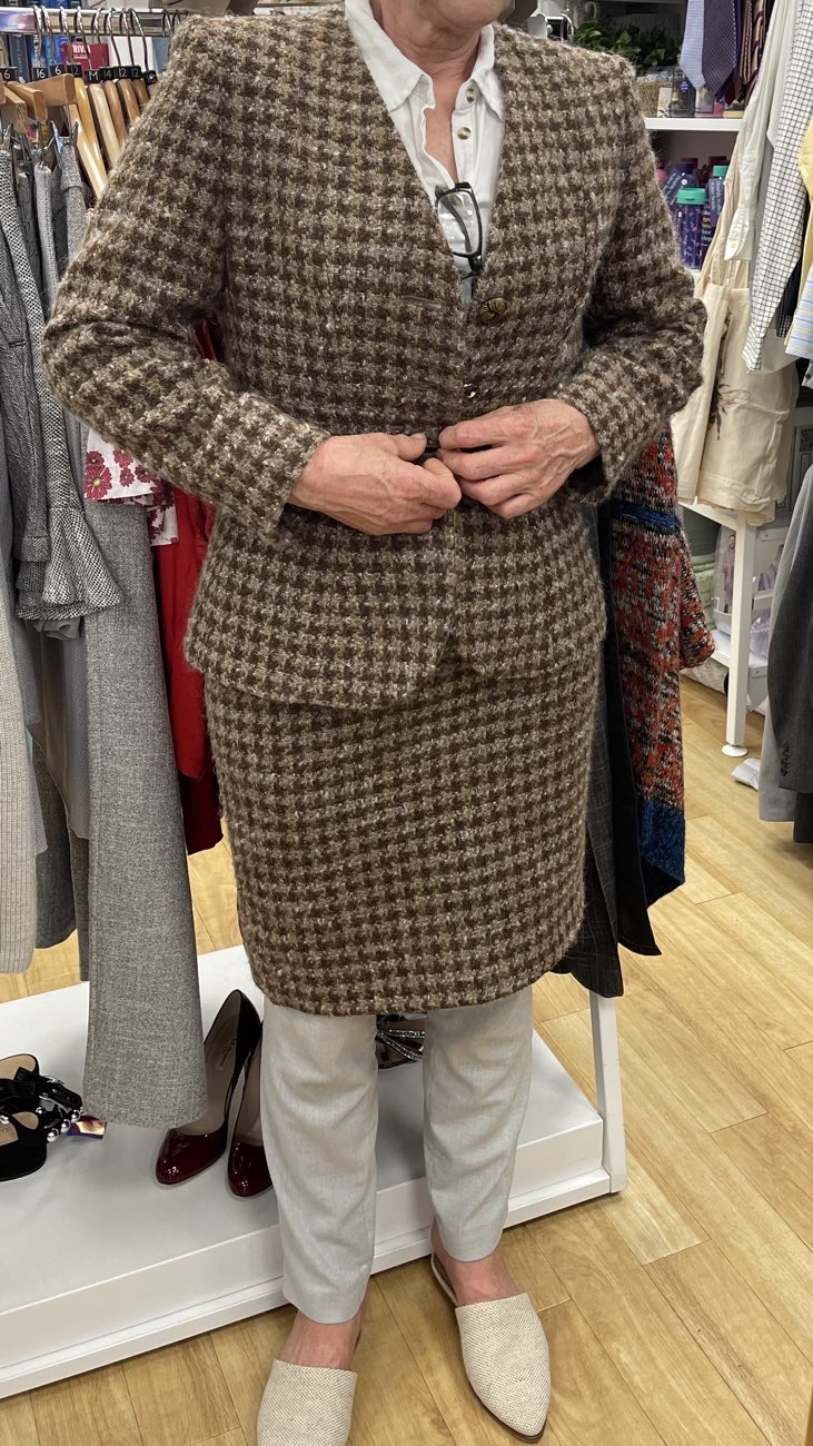 vintage Yves Saint Laurent skirt suit, that fits my mum as a glove product bought at Cancer Research UK