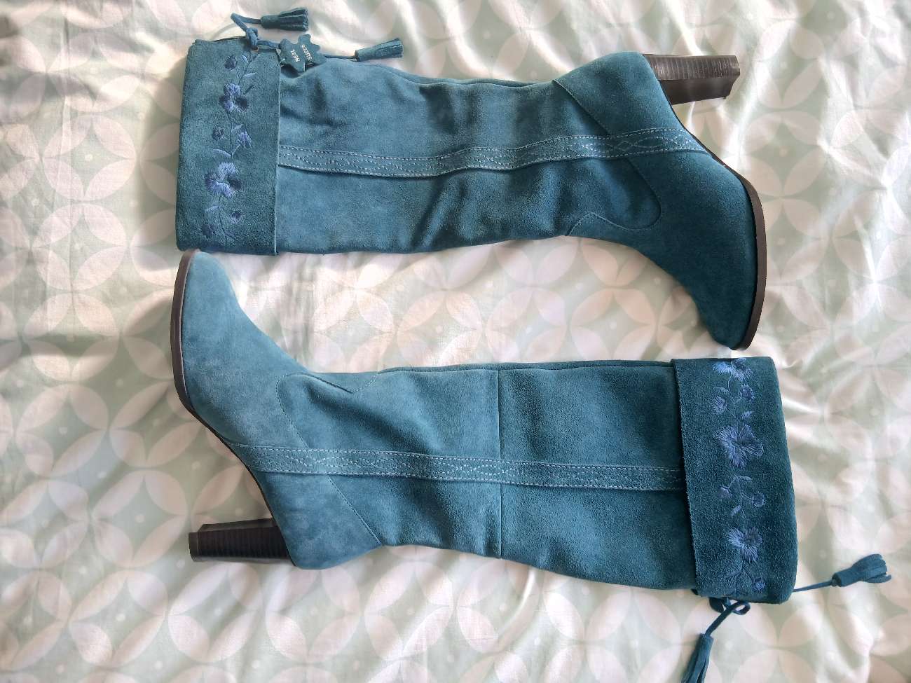 Blue Suede Boooootttssss bought at Mary Stevens Hospice Shop - Stourbridge (High Street) for £9.95