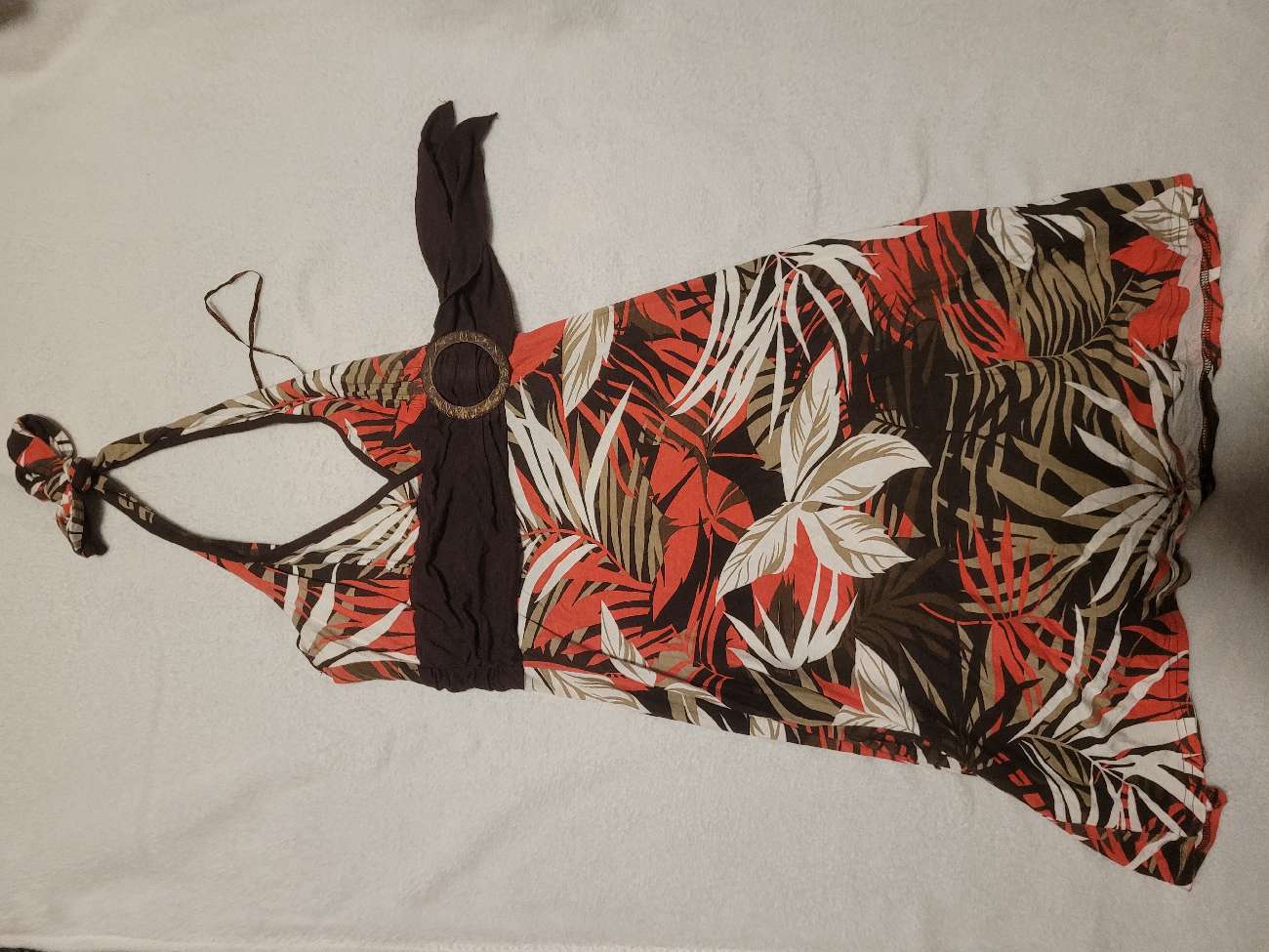 Jane Norman Patterned Summer Halter Neck Buckled Dress product bought at Hetty's Charity for £2.00