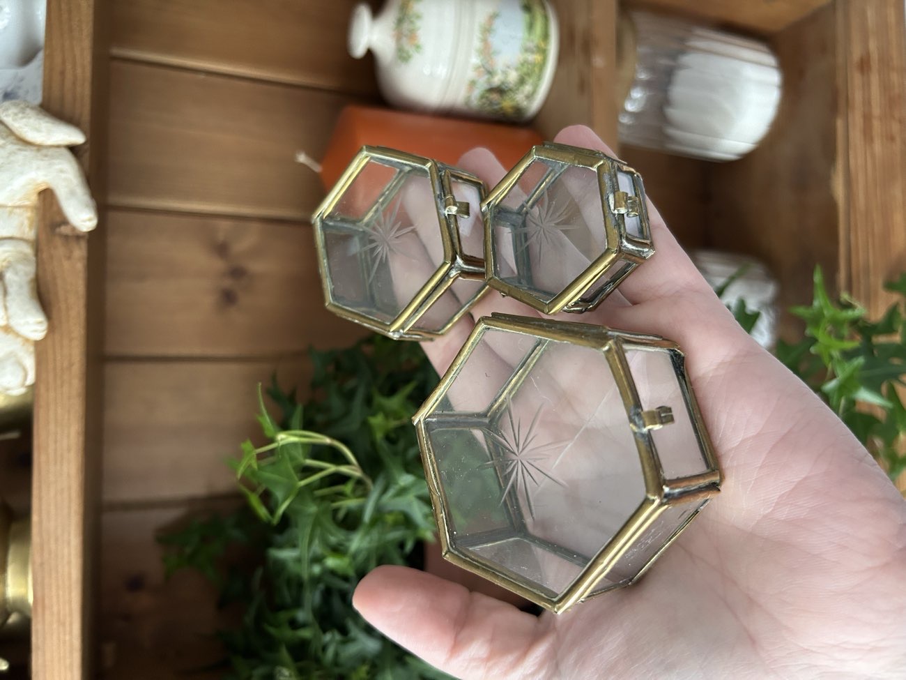 Set of 3 trinket pots bought at Brookfield Giant Car Boot for £2.50
