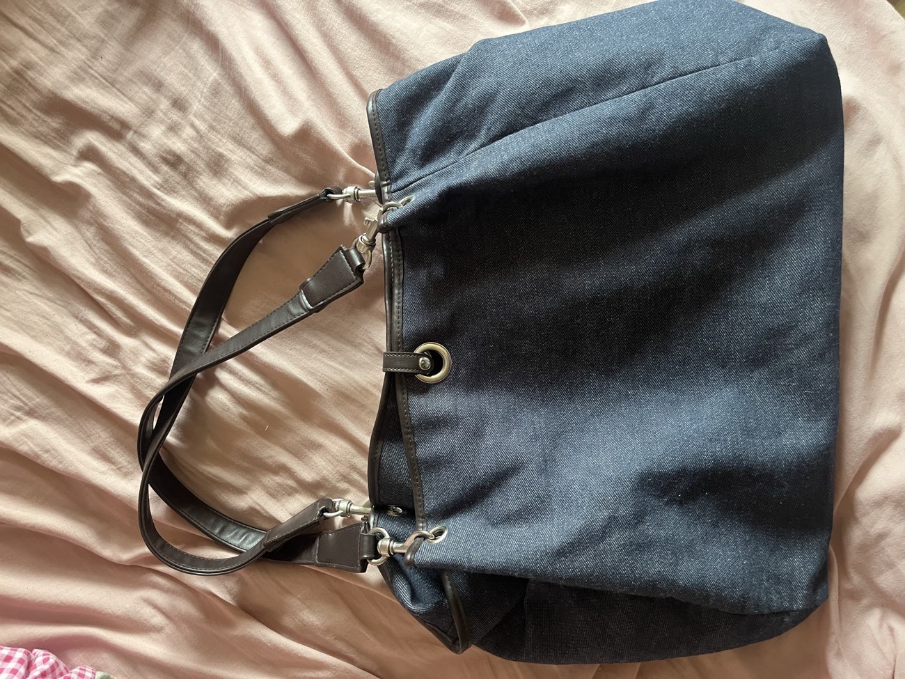 Blue Demin Fabric Handbag! So spacious! bought at Loros for £3.75