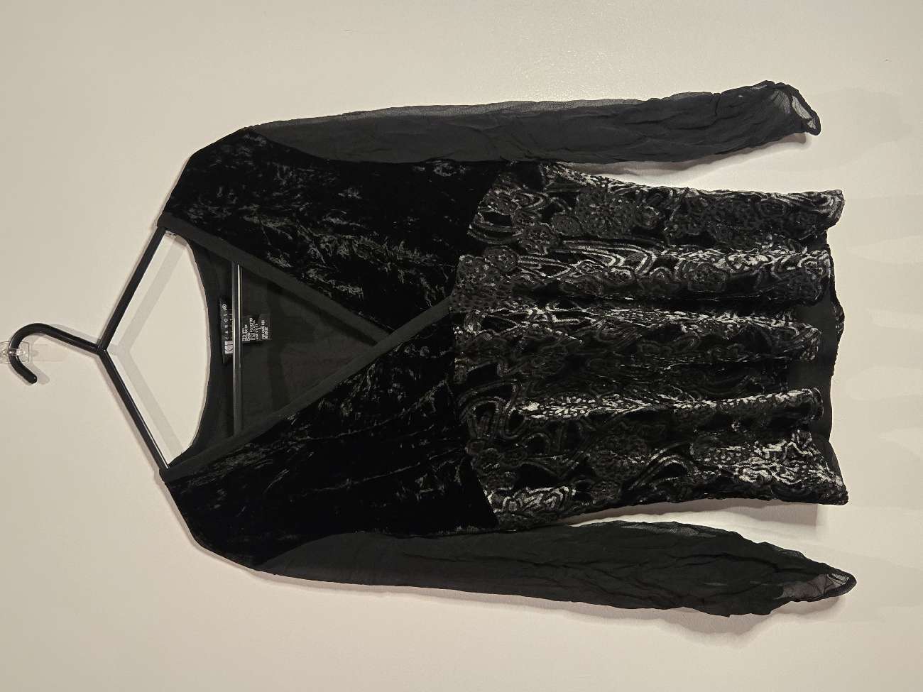 Whimsigoth silk wrap style top bought at North London Hospice - Finchley Central Shop for £5.50