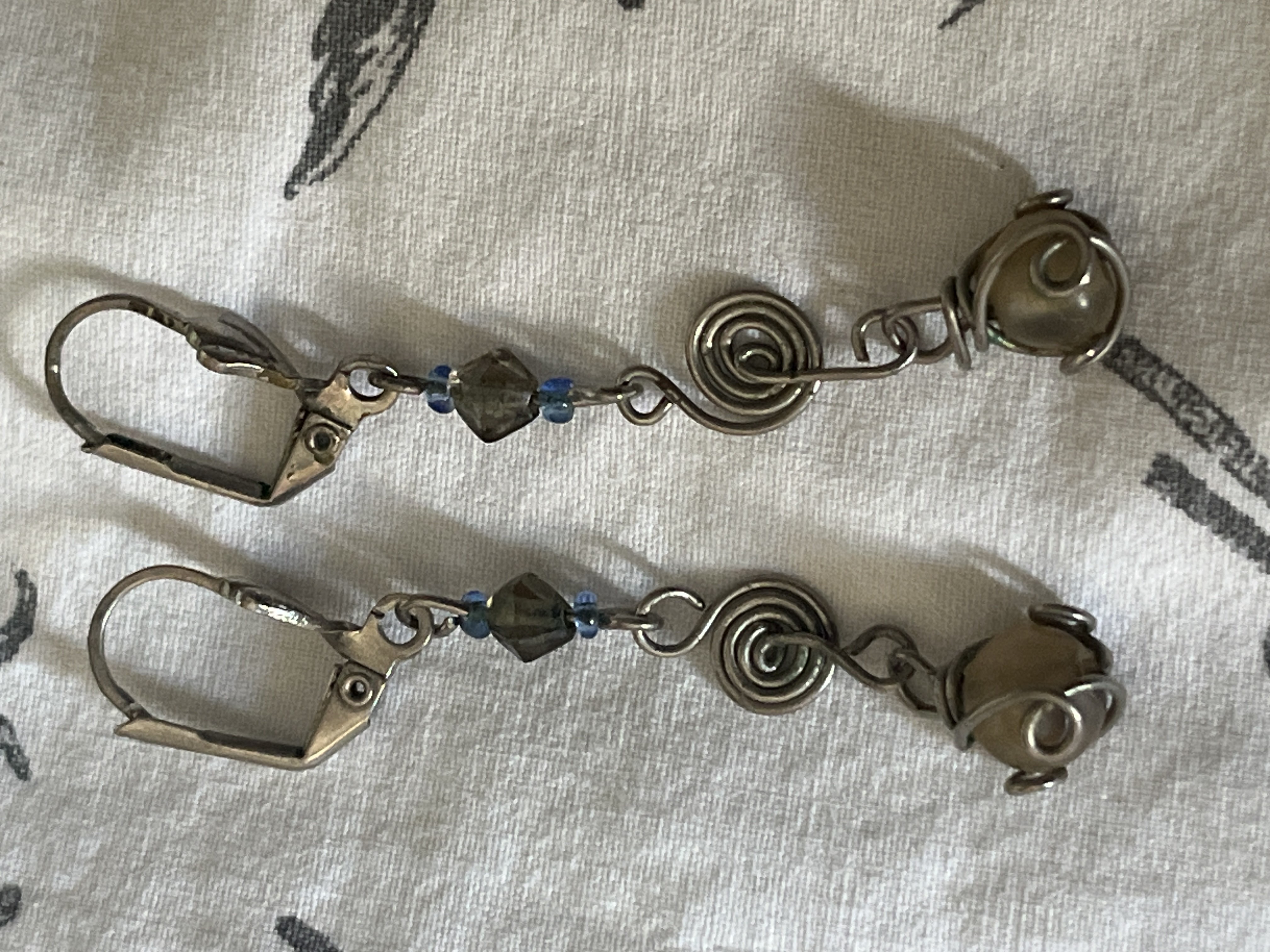 CUTEST vintage clasp swirly earrings bought at Sue Ryder for Β£3.00