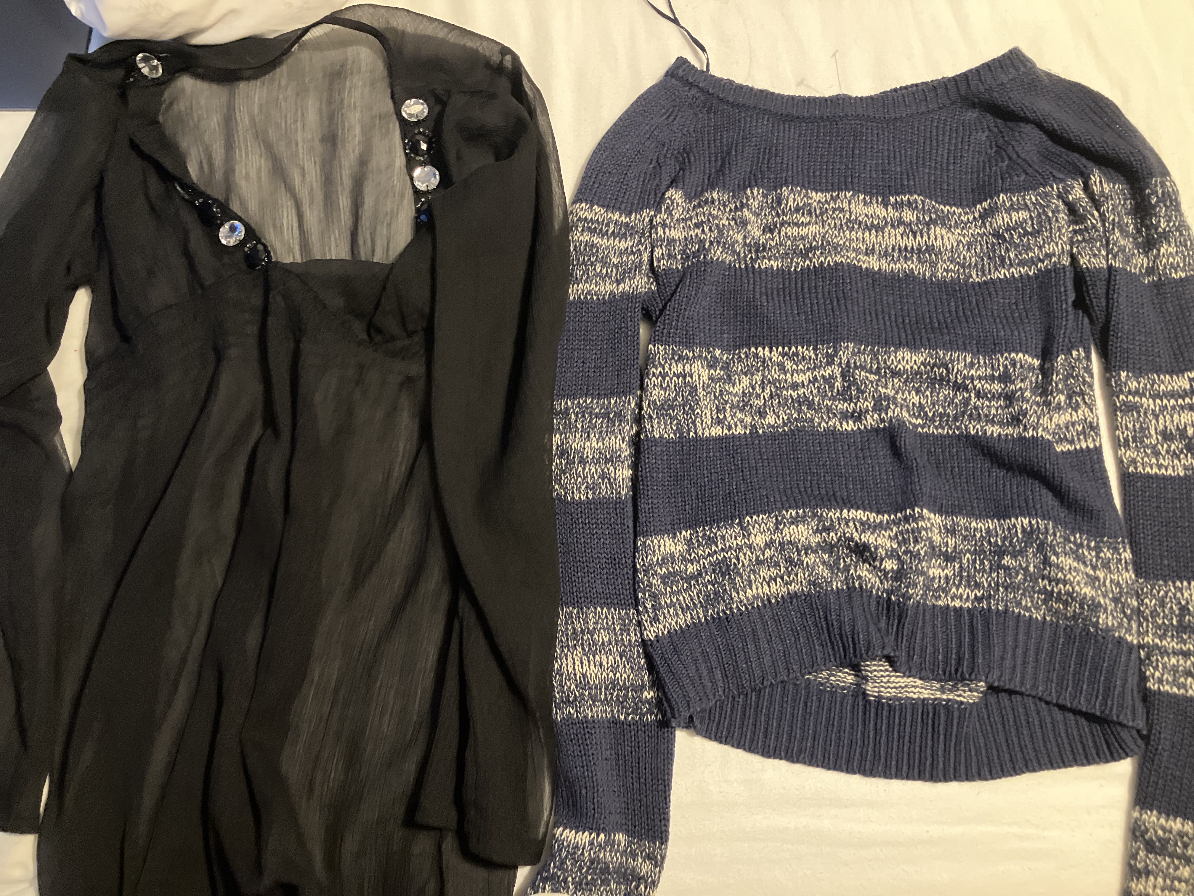 Flowy blouse and knit jumper for autumn π product bought at Farplace Animal Rescue for Β£4.00