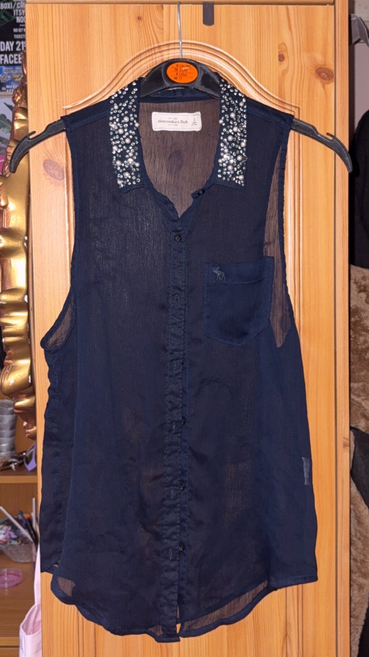 pearl collar abercrombie mesh vest bought at Cancer Research UK for £3.00