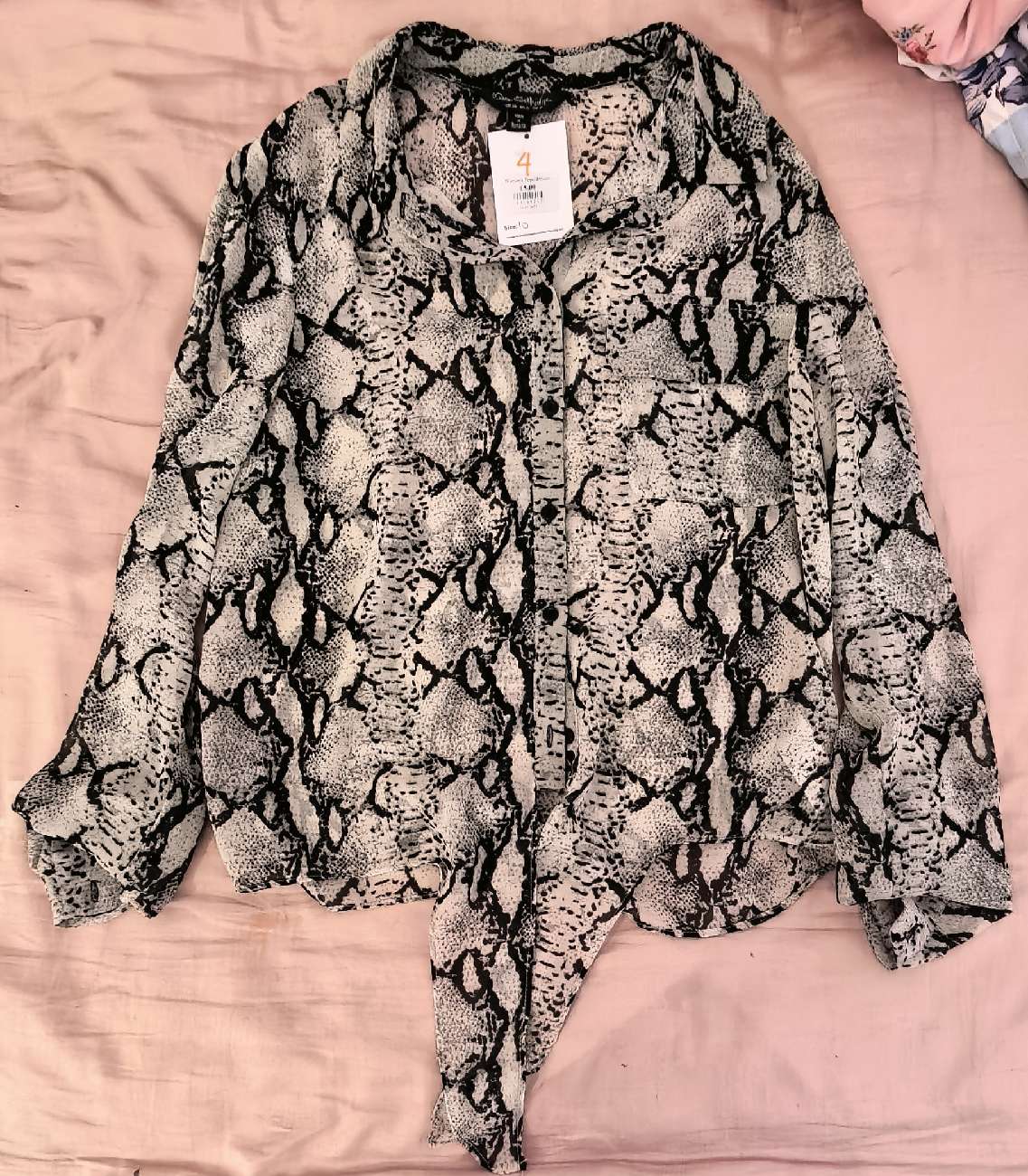 Miss Selfridge Snake Pattern Top product bought at Leeds Hospitals Charity Shop for £4.00