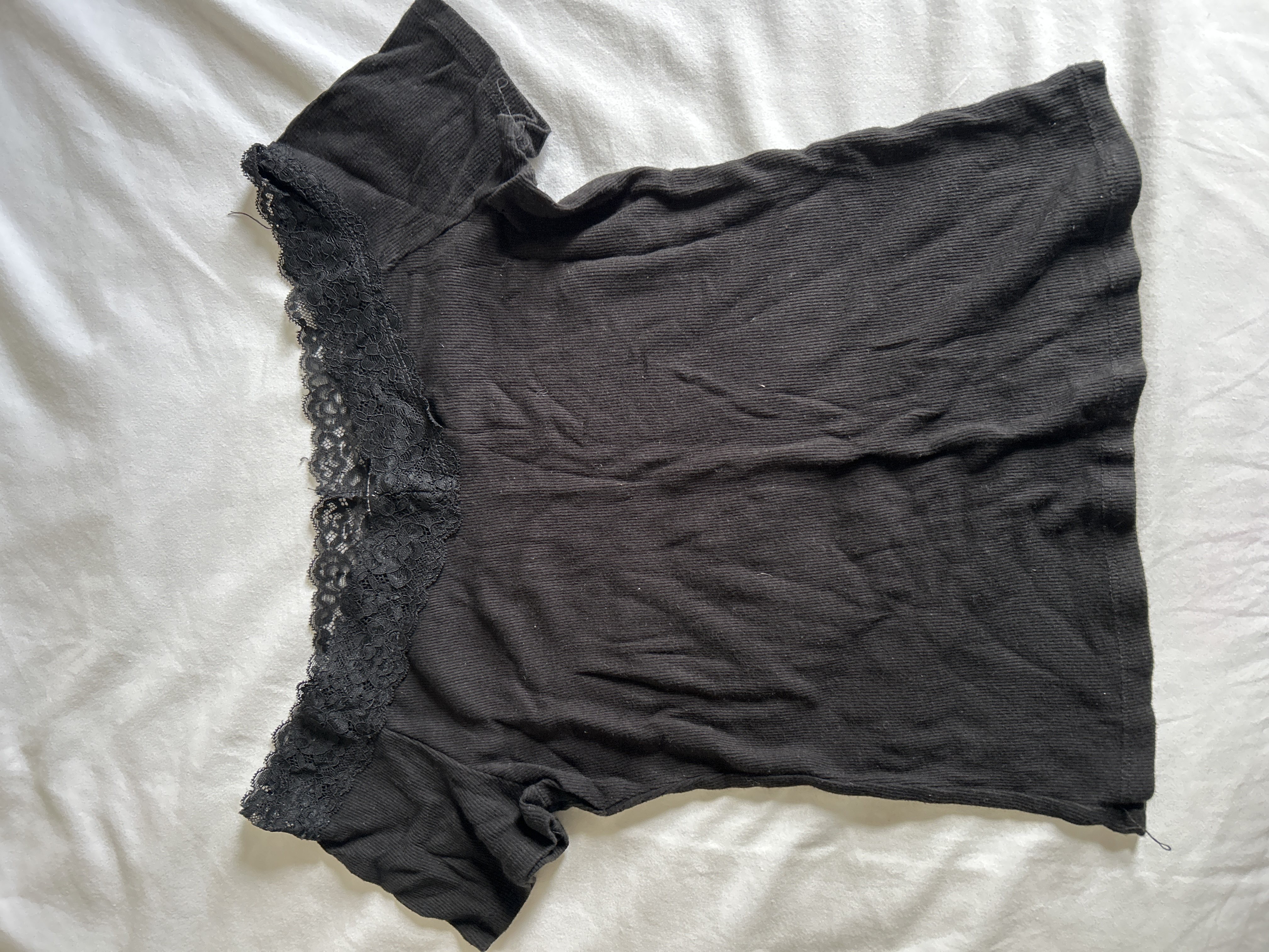 black lace off the shoulder top (in a bundle so price isn’t exact) product bought at Barnardo's for £0.50