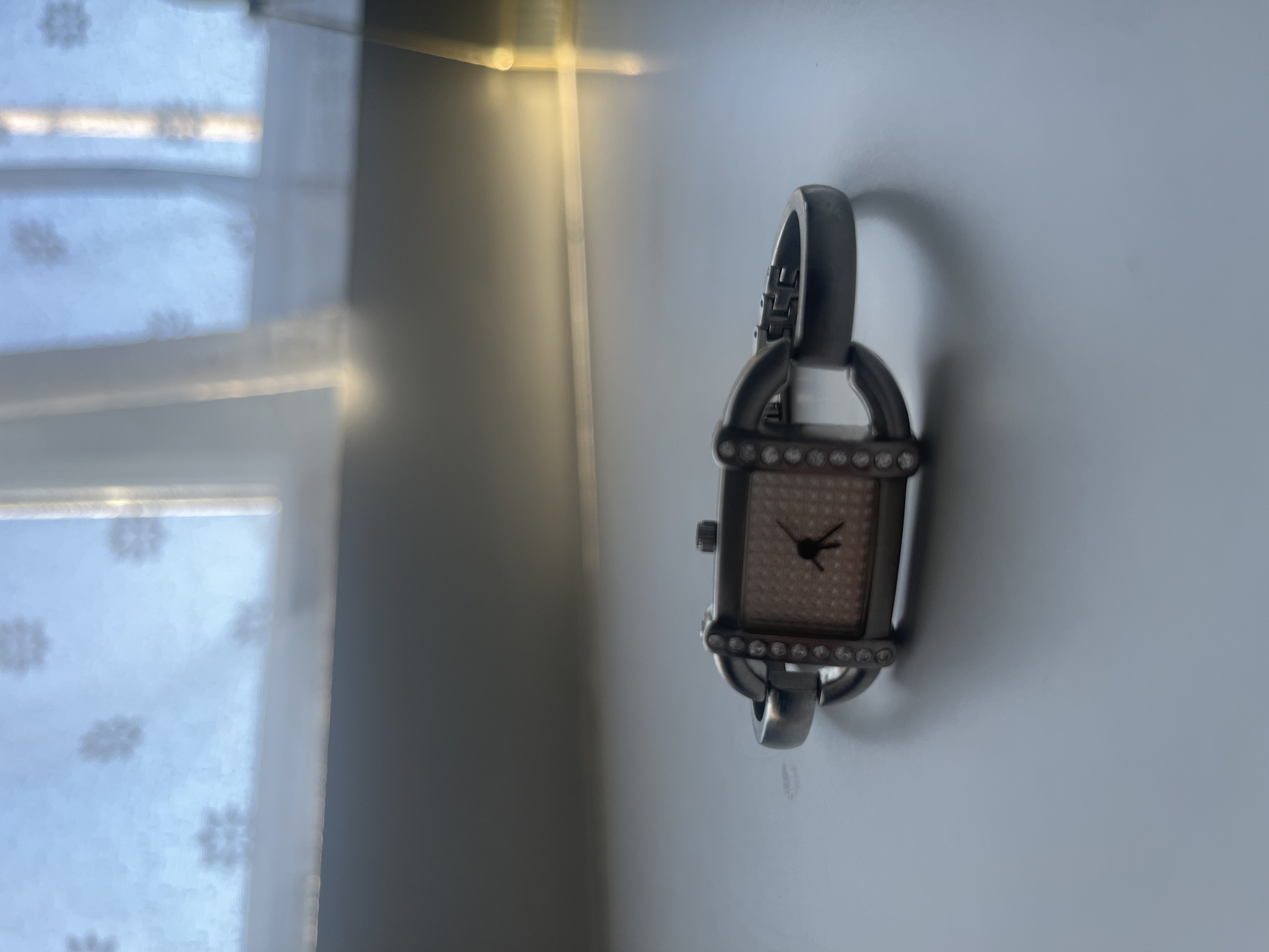 silver watch bought at Sue Ryder for £3.00
