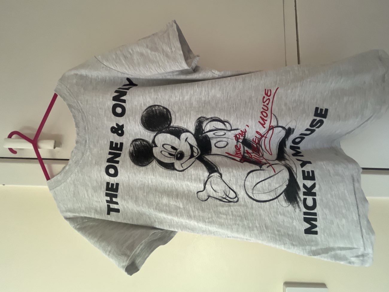 mickey mouse top bought at St Elizabeth Hospice for £3.50