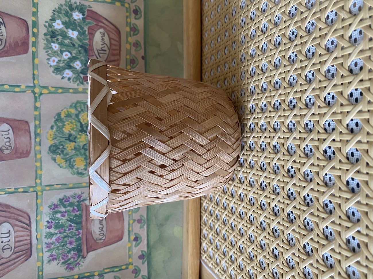 Wooden Wicker Basket Plant-Pot Cover 🍎 product bought at Dorothy House Hospice for £0.50