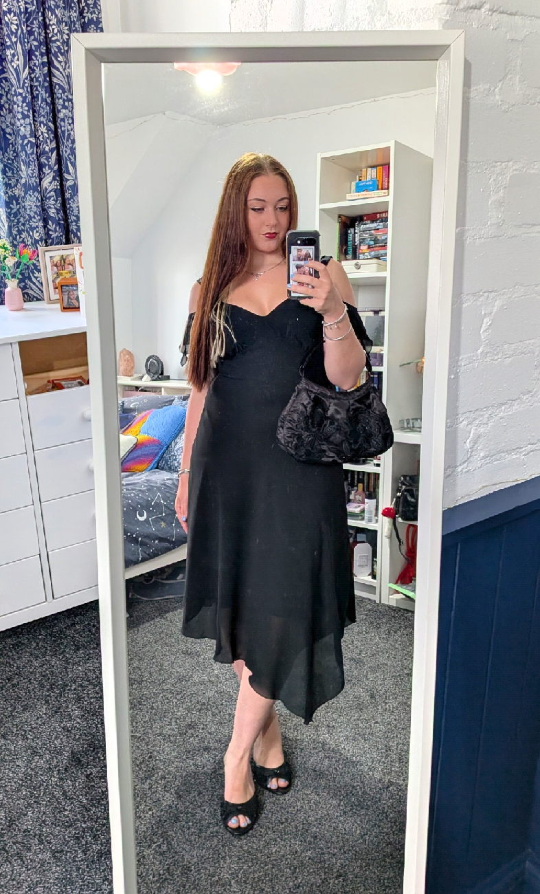Black Wallis dress bought at British Heart Foundation for £6.00