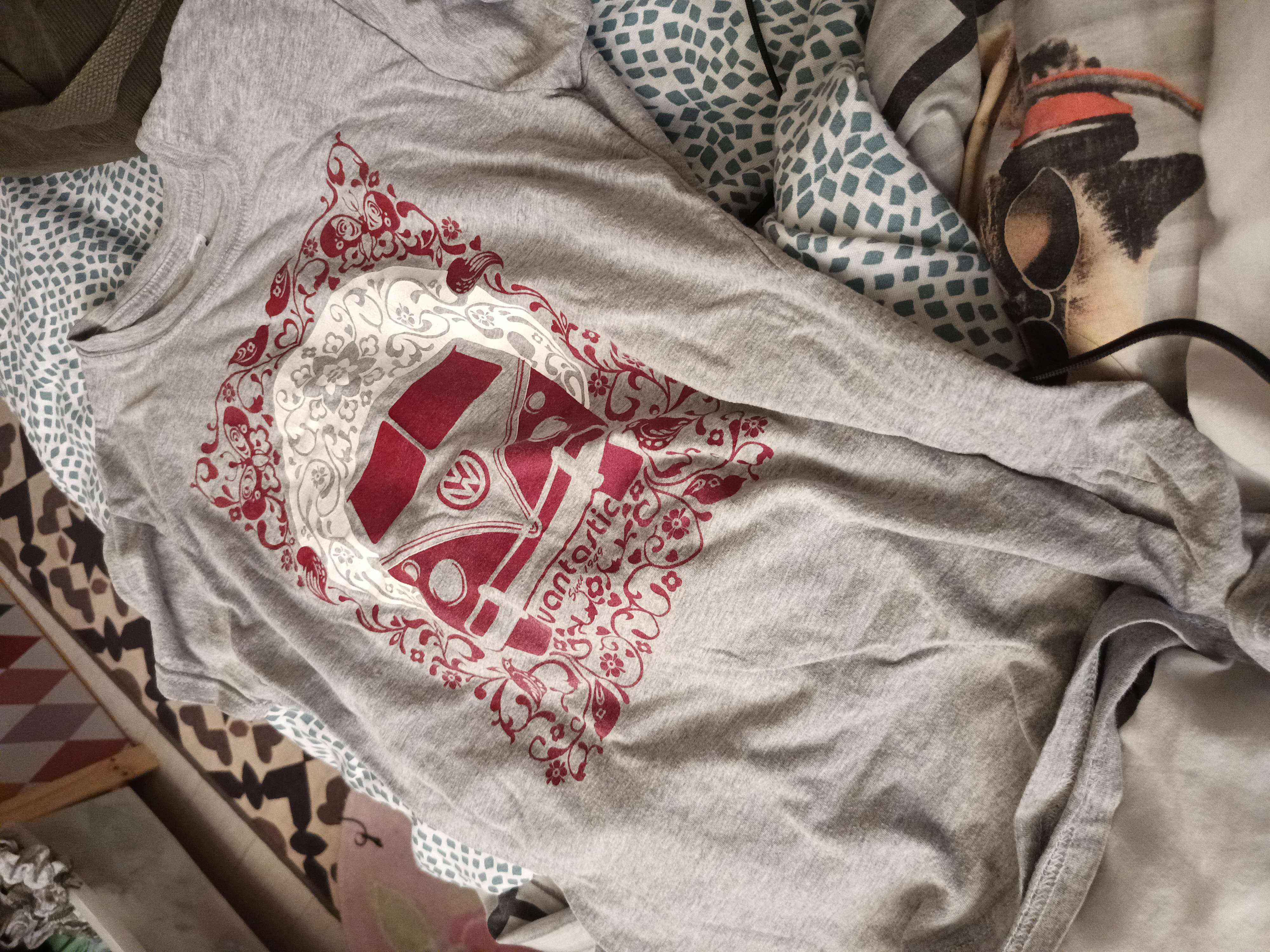 Volkswagen t-shirt (purchased last month) bought at Fact Cancer Support for £1.50