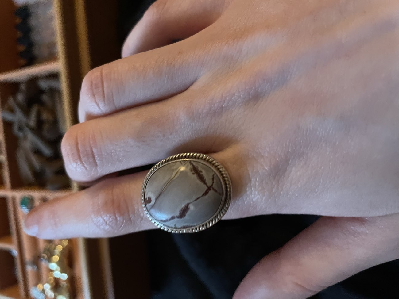 Silver stone ring product bought at Carlton Antiques for £21.00