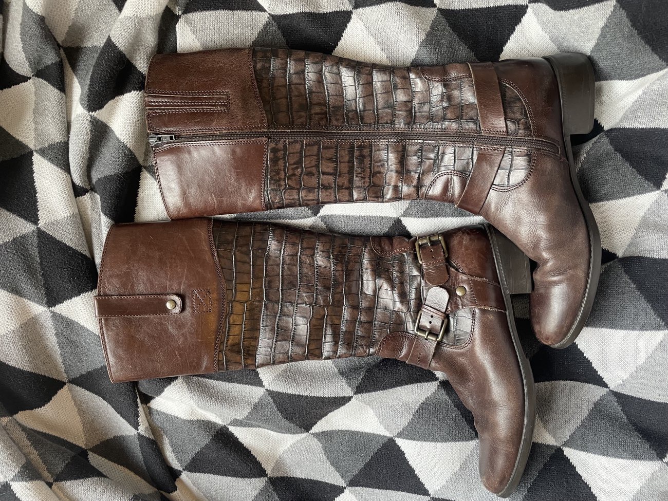 brown boots! so perfect for autumn and such cute buckle details product bought at ellenor charity shop for £6.00