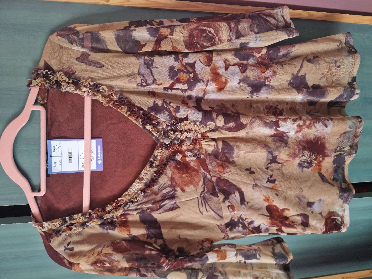 Beautiful blouse bought at Extra Care Charitable Trust for £5.00