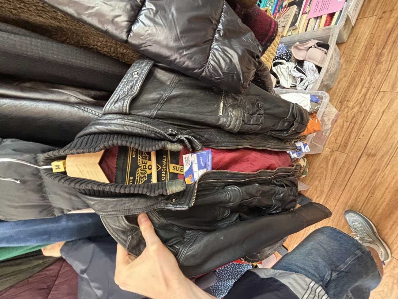 This leather jacket was in good condition and HEAVY - what a steal for that price bought at North London Hospice - Wood Green Shop for Β£15.00