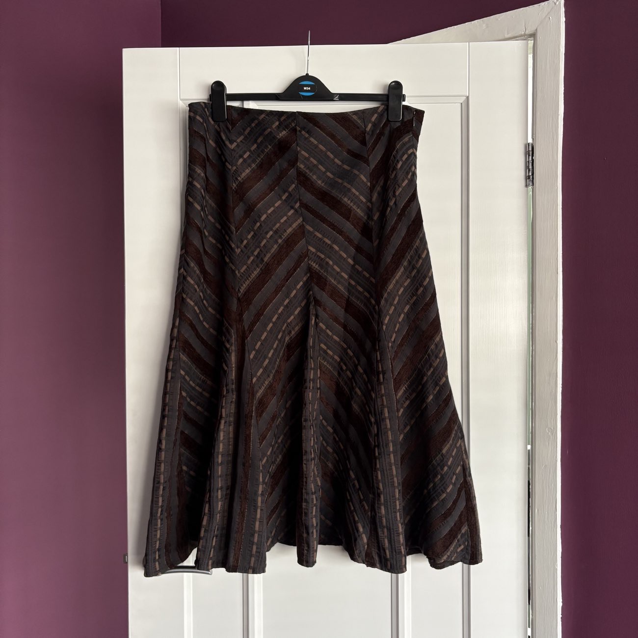 Brown Stripe Midi Skirt bought at Cancer Research Superstore for £2.00