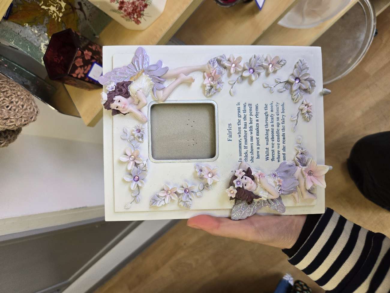 Gorgeous fairy picture frame bought at Cancer Research UK for £10.00