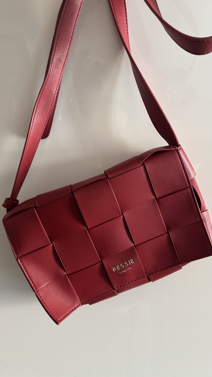 New with tags red bag bought at British Heart Foundation for £5.00