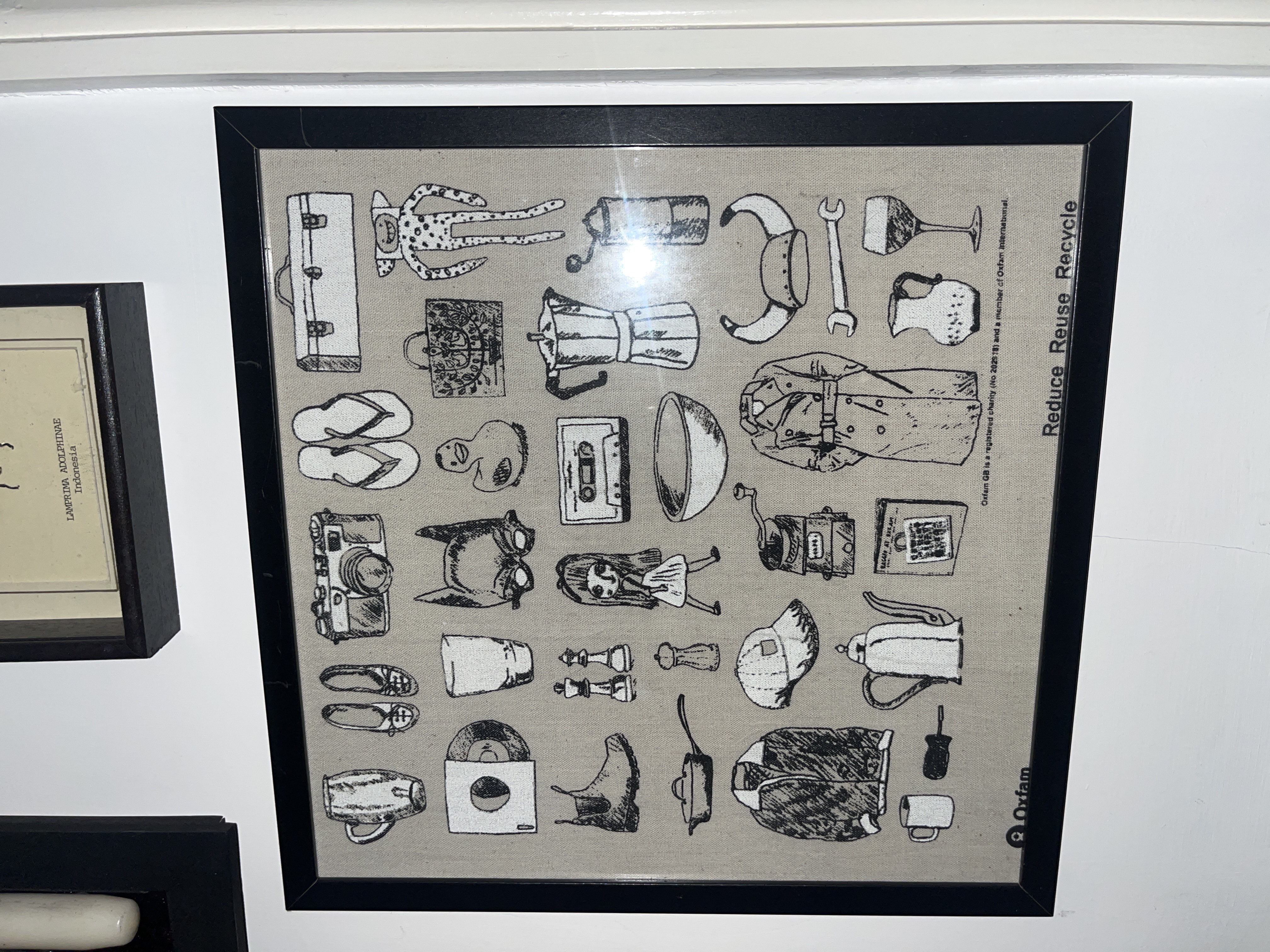 Oxfam bag I framed because the artwork was precious! bought at Oxfam