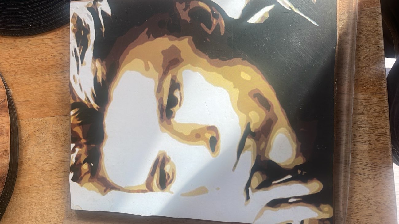 Wooden David Bowie print!!!! bought at No 38 Vintage Emporium for £15.00