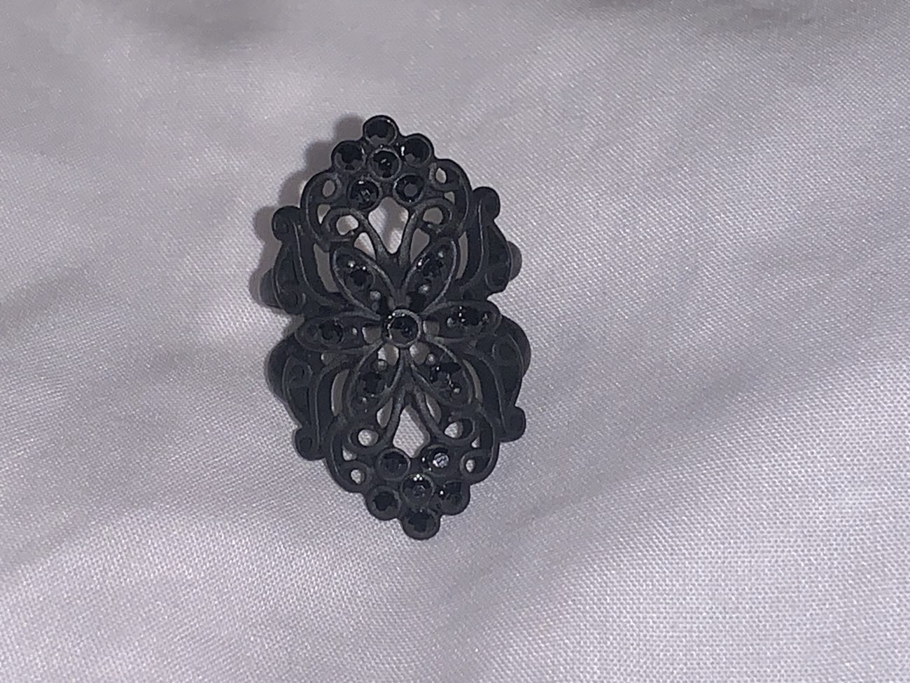 Black gothic ring (imo) bought at Oxfam Shop for £1.00
